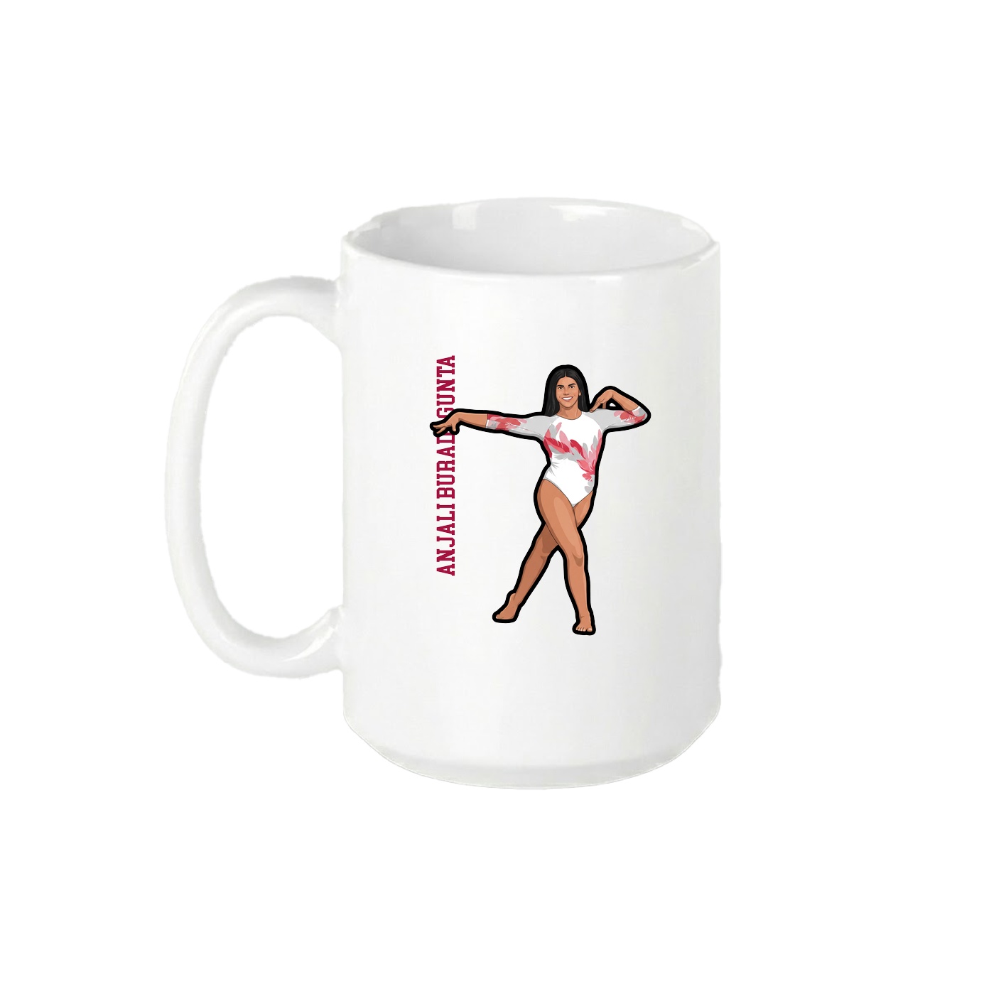 15oz Coffee Mug — Name Vertical in White