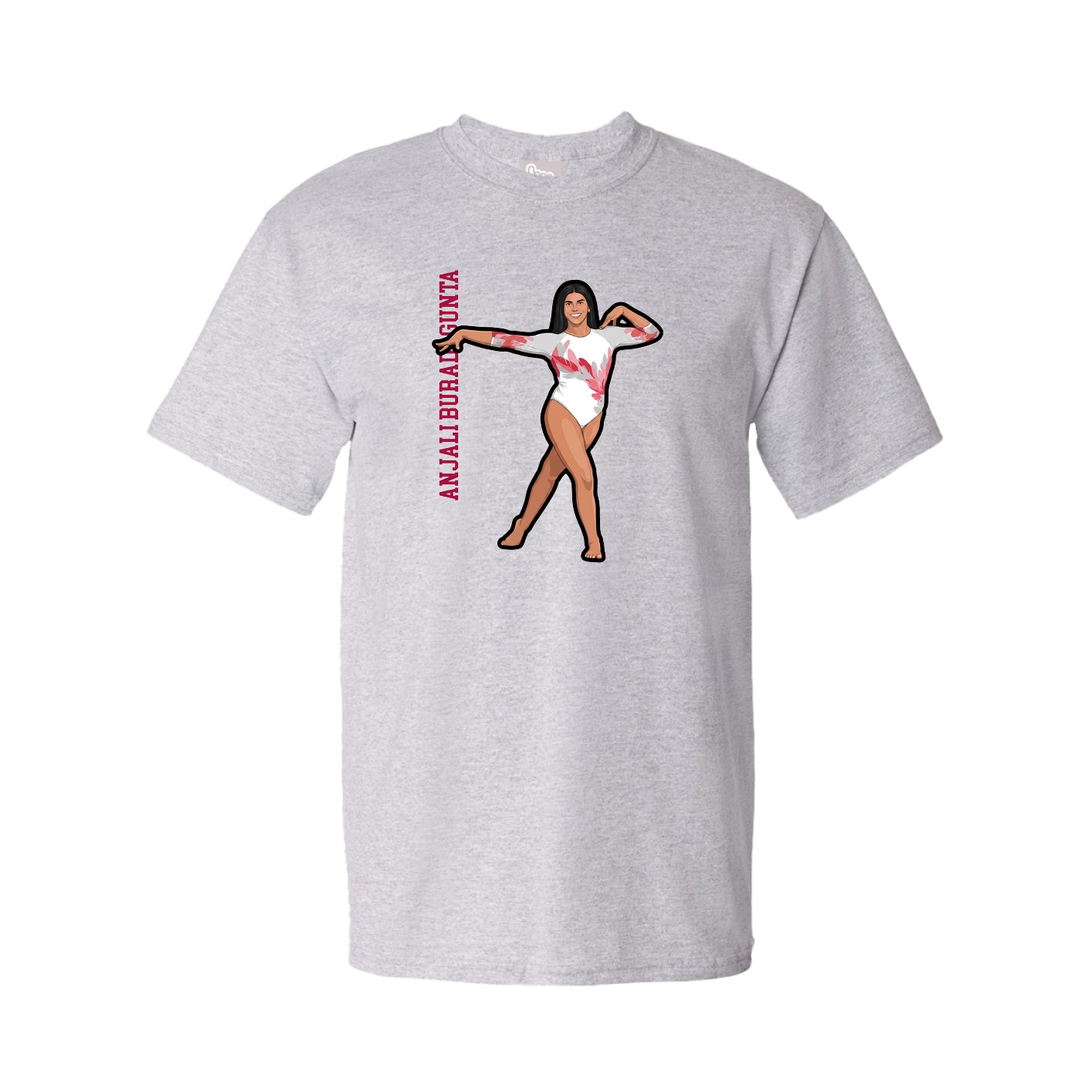 Tee — Name Vertical in Grey