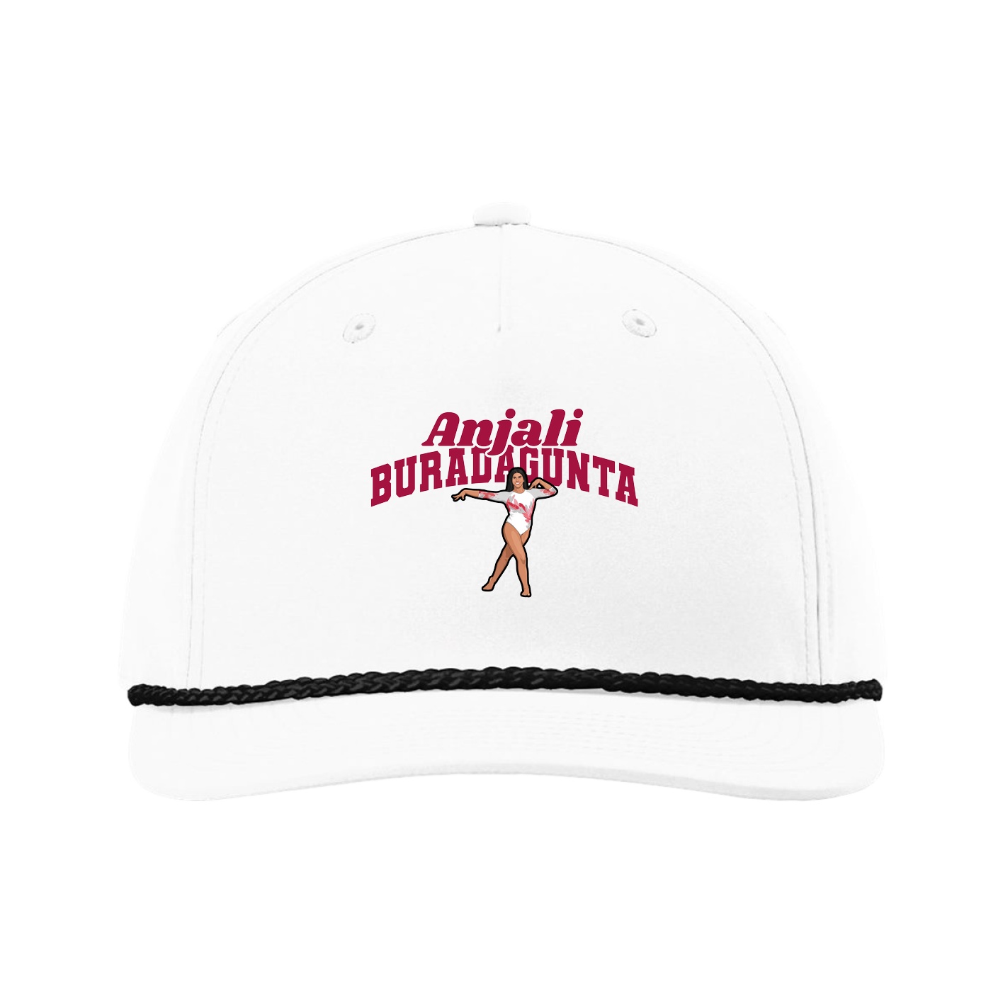 Five-Panel Classic Rope Cap — Signature Arch in White