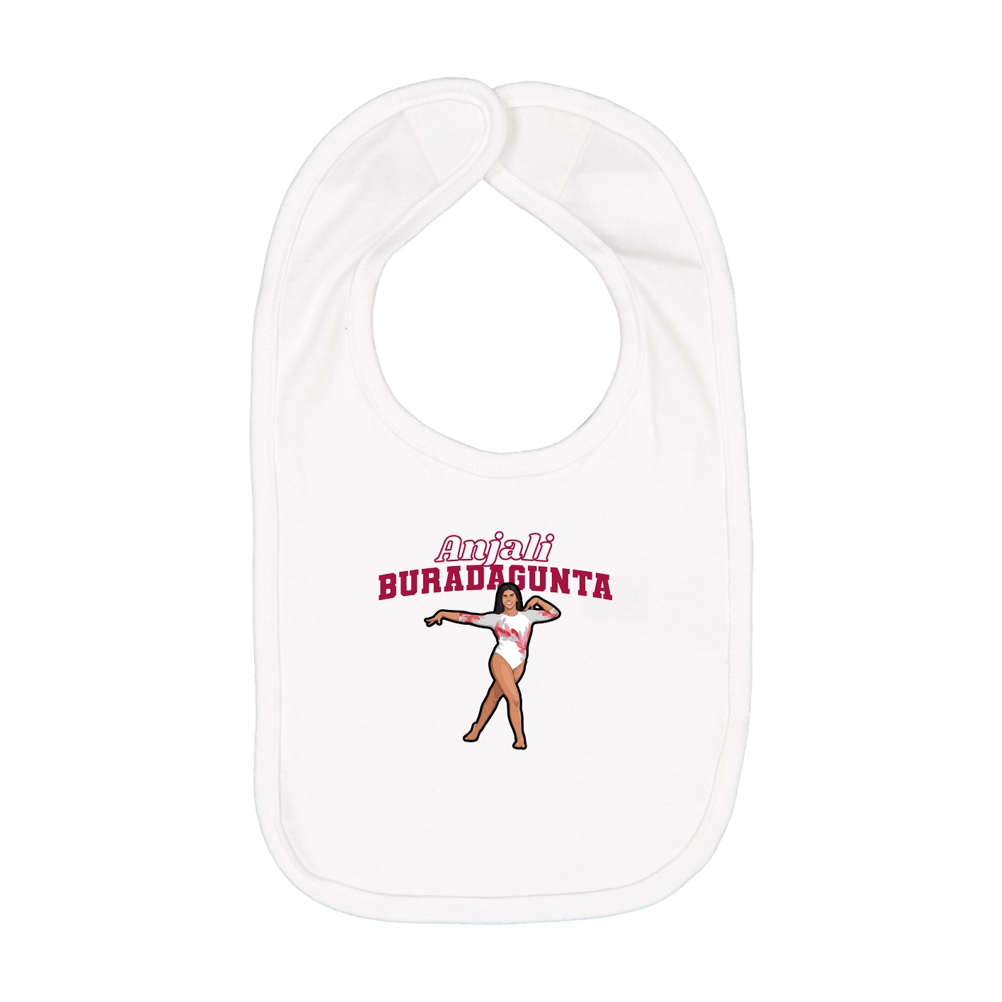 Infant Bib — Name Arch in White