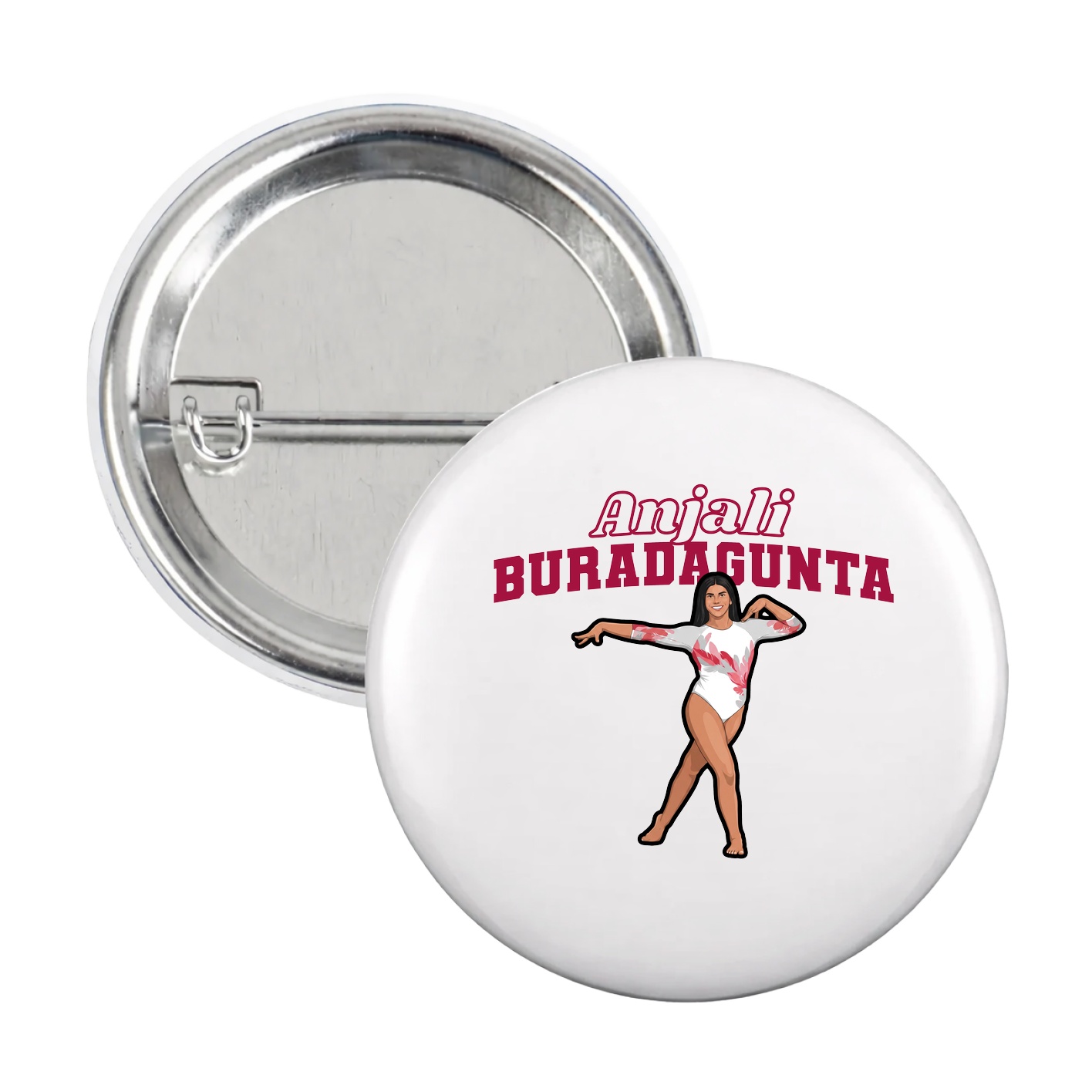 Game Day Button — Name Arch in White