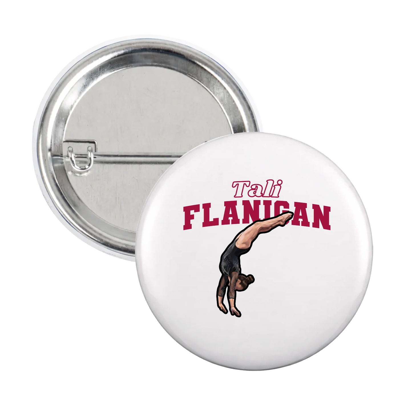 Game Day Button — Name Arch in White