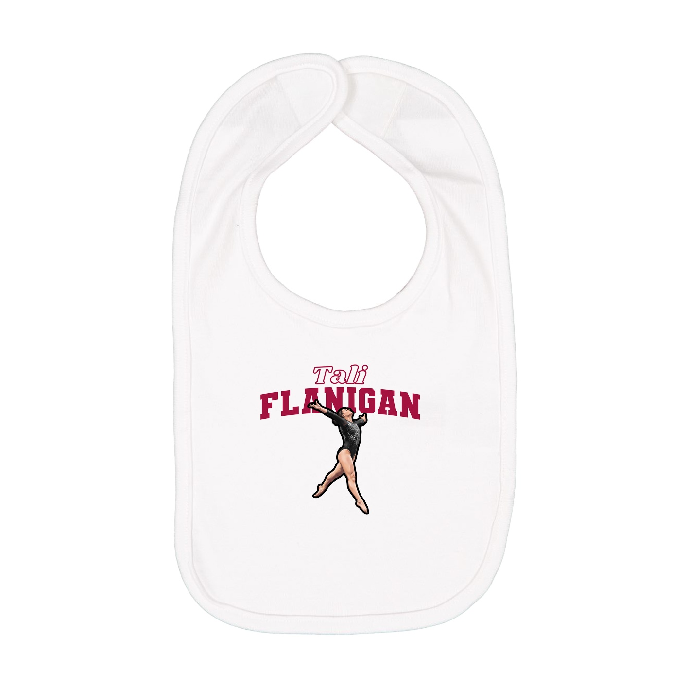 Infant Bib — Name Arch in White