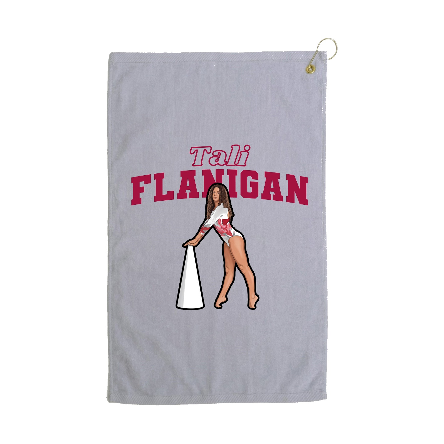 Golf Towel — Name Arch in Grey