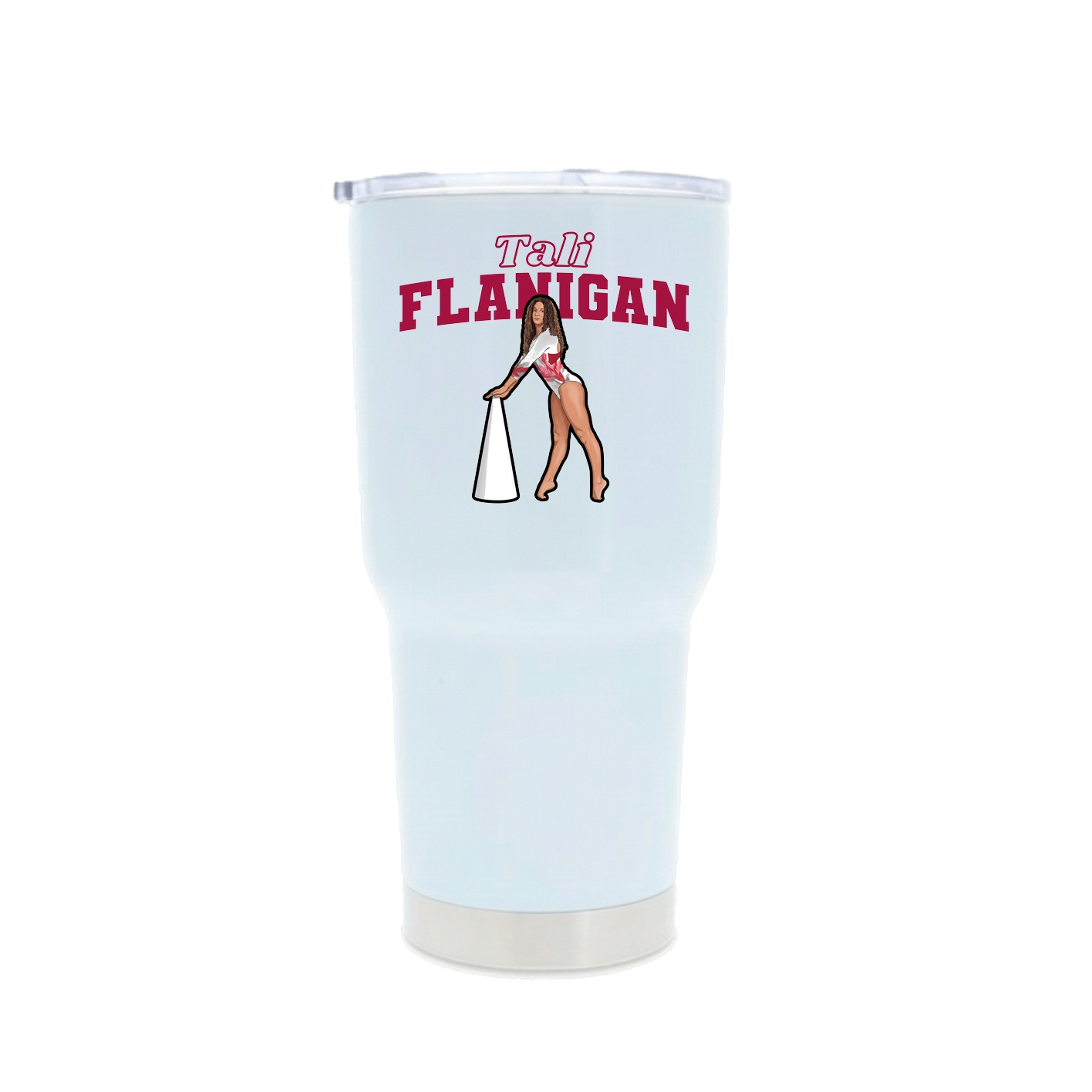 30oz Stainless Steel Tumbler — Name Arch in White