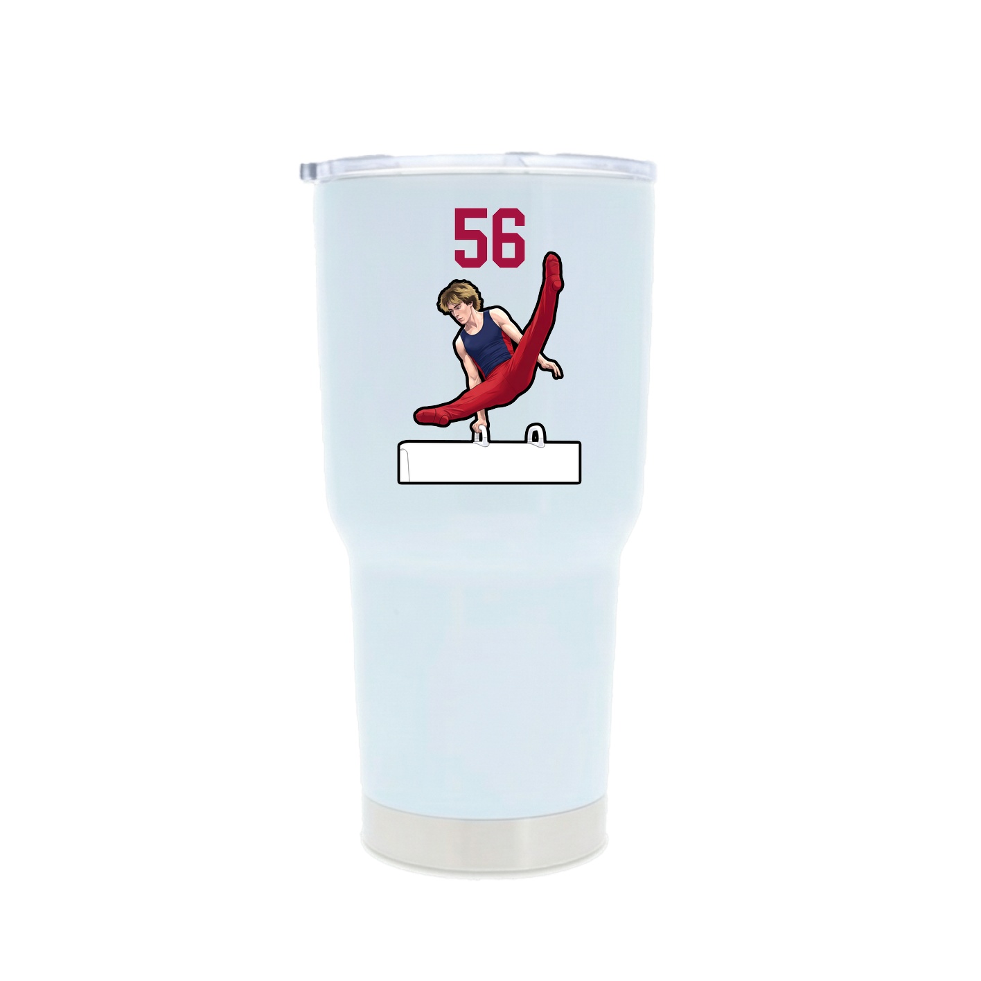 30oz Stainless Steel Tumbler — Number Top in White