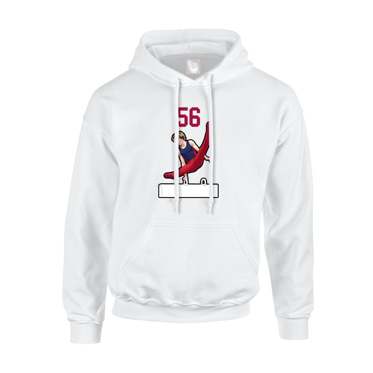 Youth Hoodie — Number Top in White