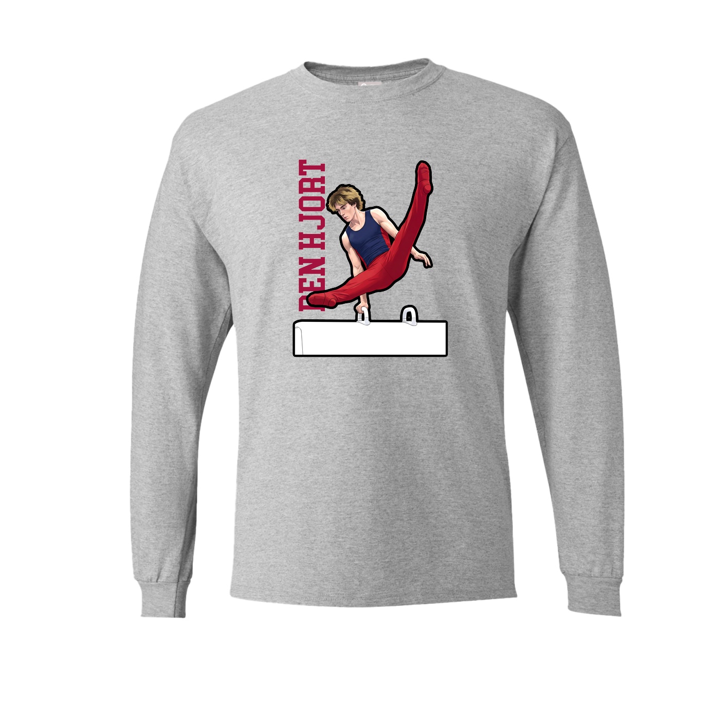 Long Sleeve Tee — Name Vertical in Grey