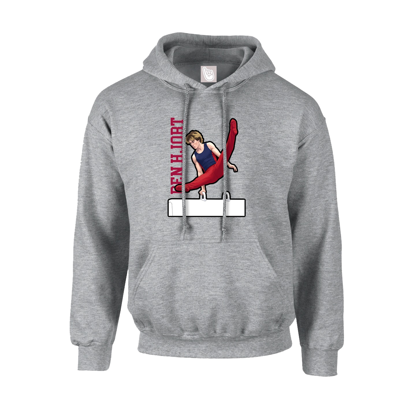 Youth Hoodie — Name Vertical in Grey