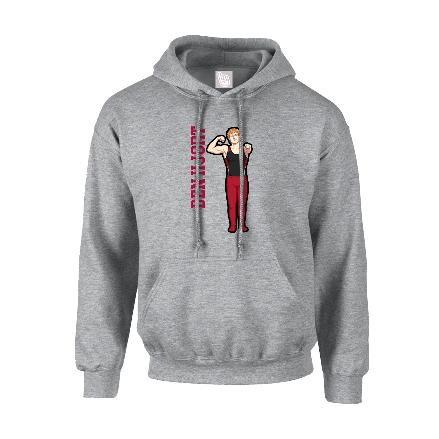 Youth Hoodie — Name Vertical in Grey
