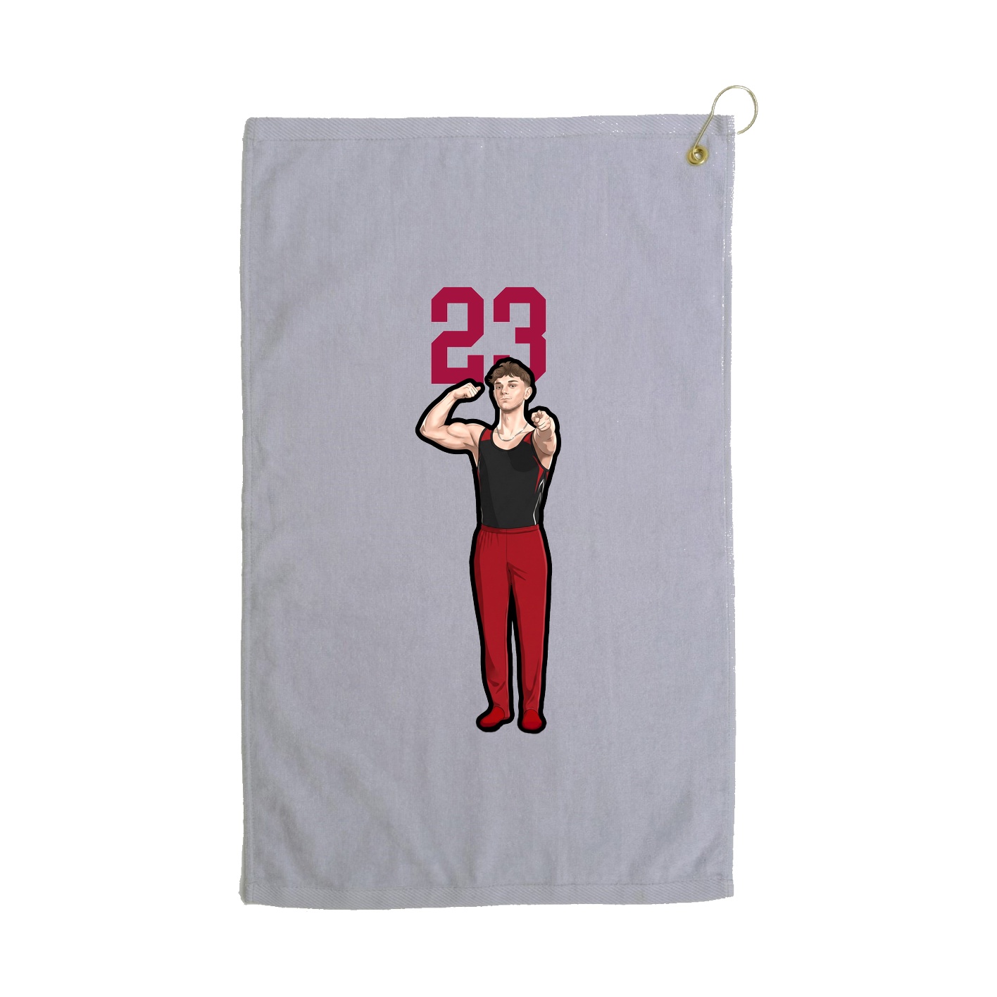 Golf Towel — Number Top in Grey