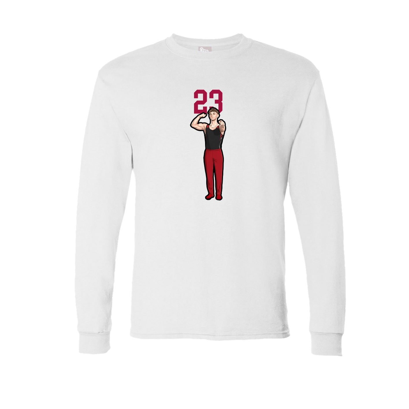Long Sleeve Tee — Number Top in White