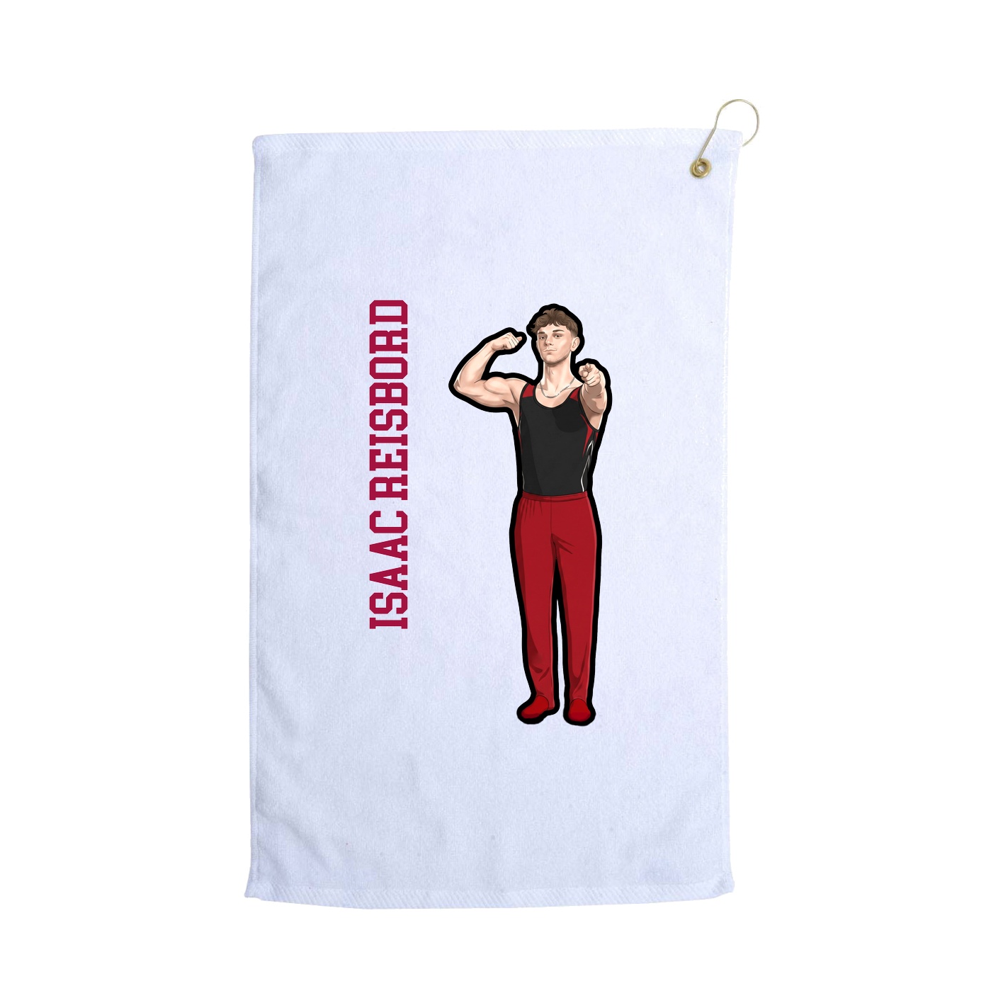 Golf Towel — Name Vertical in White