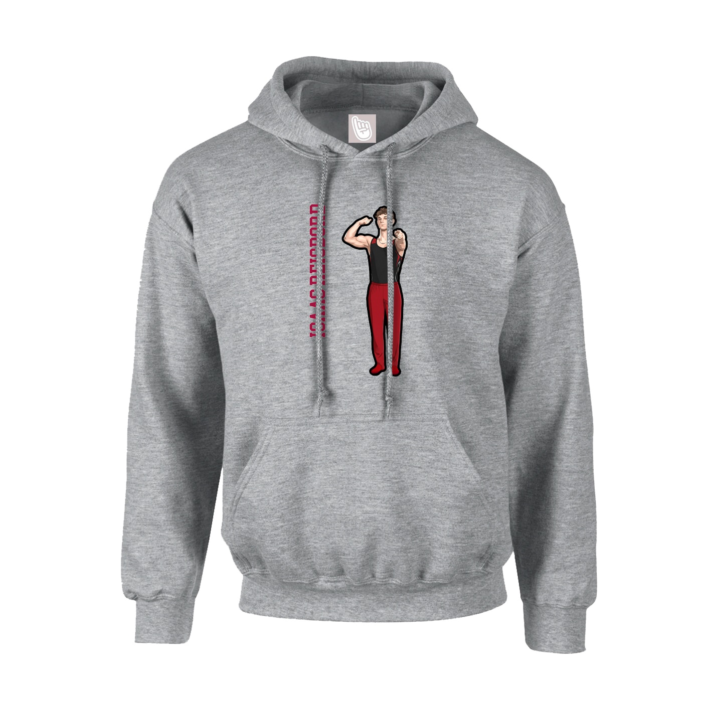 Youth Hoodie — Name Vertical in Grey