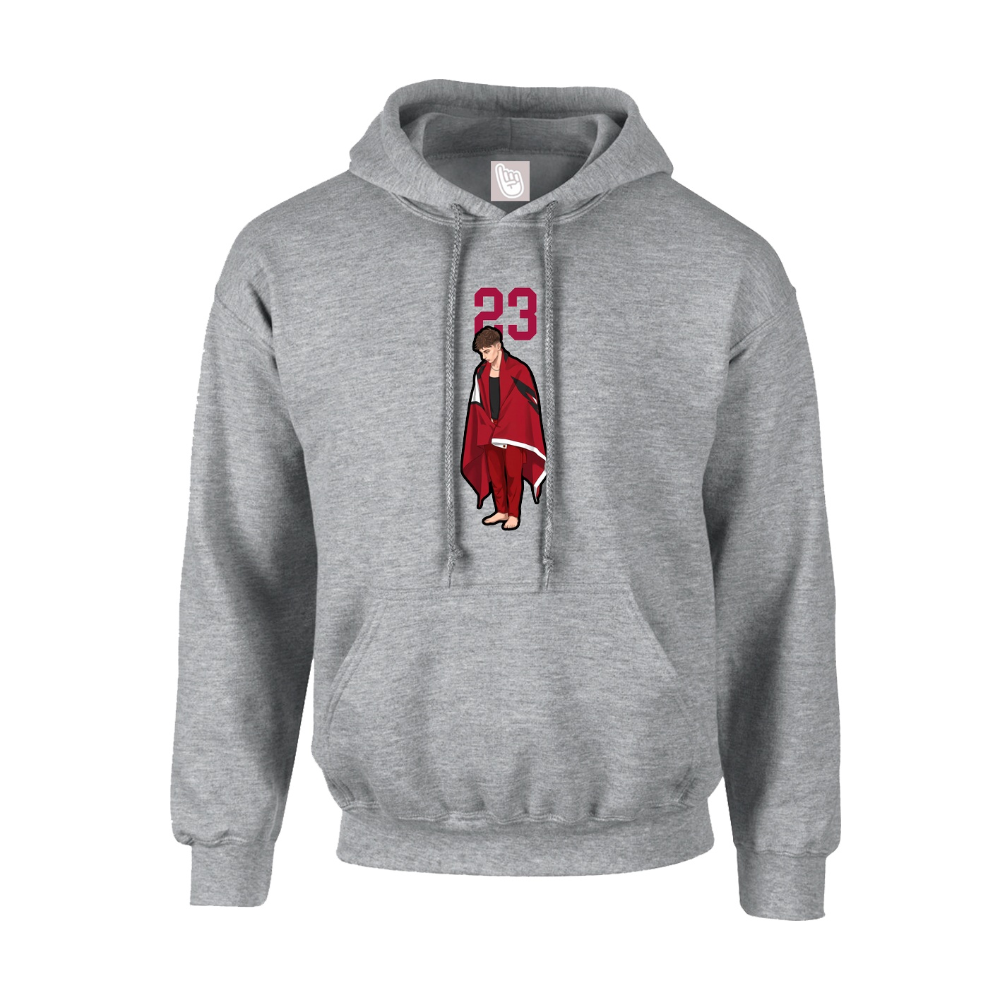 Hoodie — Number Top in Grey
