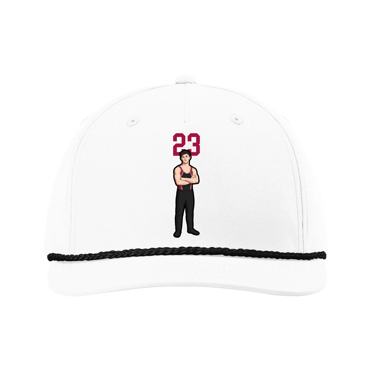 Five-Panel Classic Rope Cap — Number Top in White