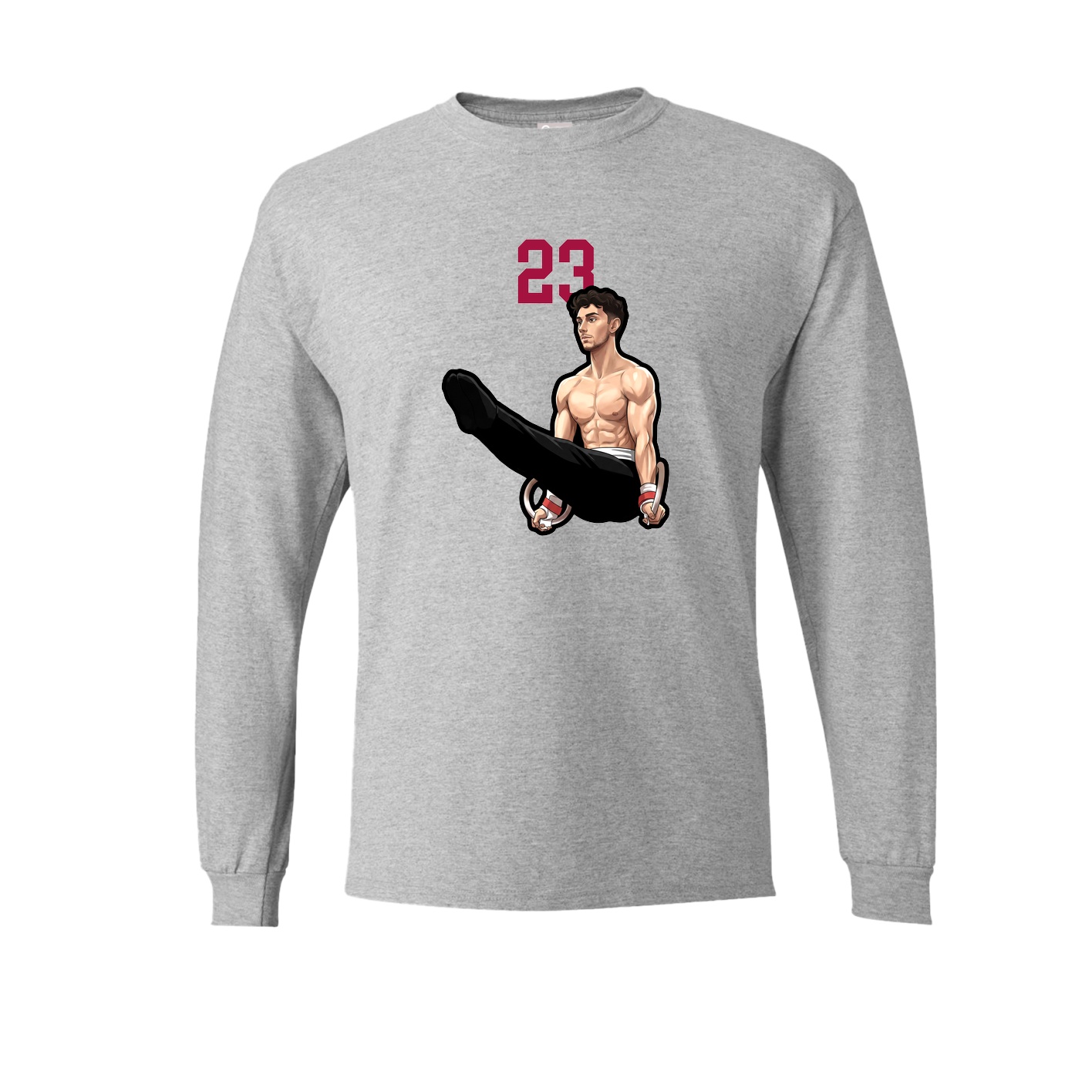 Long Sleeve Tee — Number Top in Grey