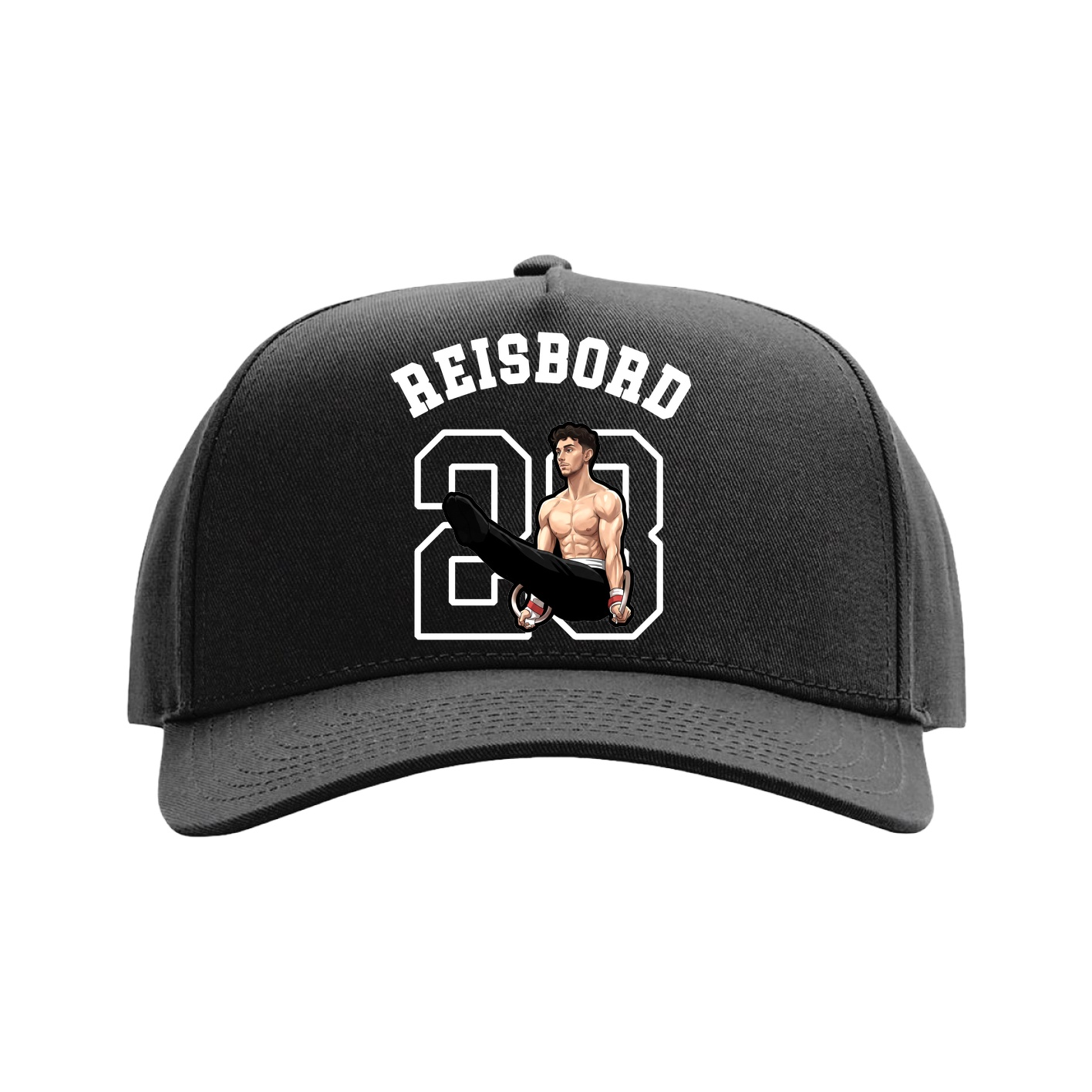 Full Fabric Five-Panel Champ Cap — Shirsey Arch in Black