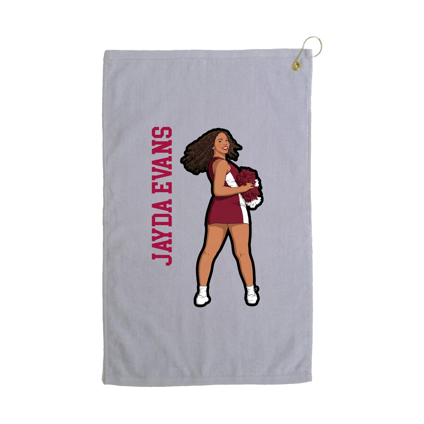 Golf Towel — Name Vertical in Grey