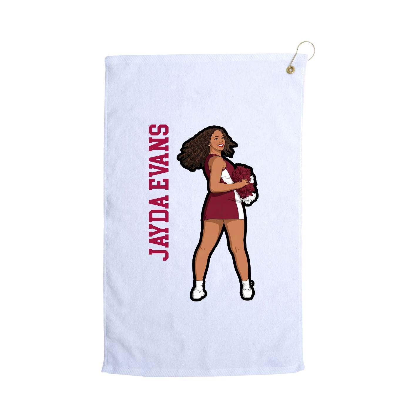 Golf Towel — Name Vertical in White