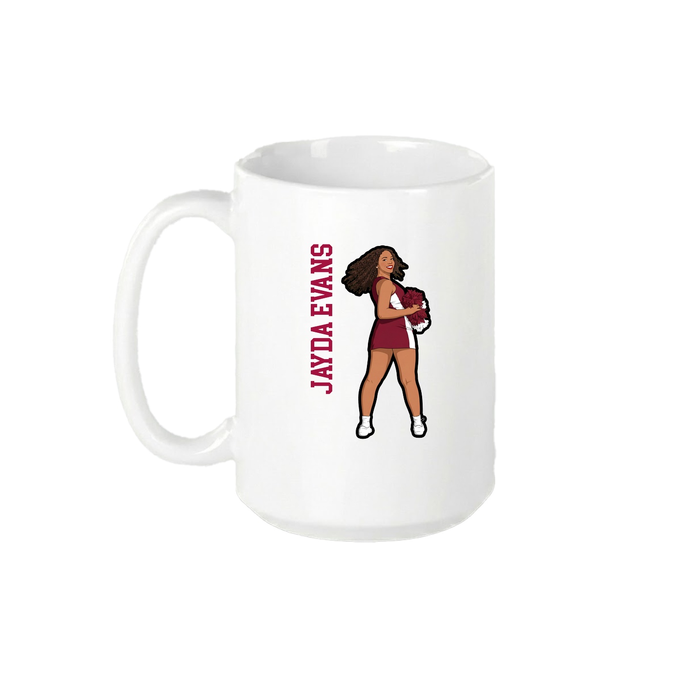 15oz Coffee Mug — Name Vertical in White