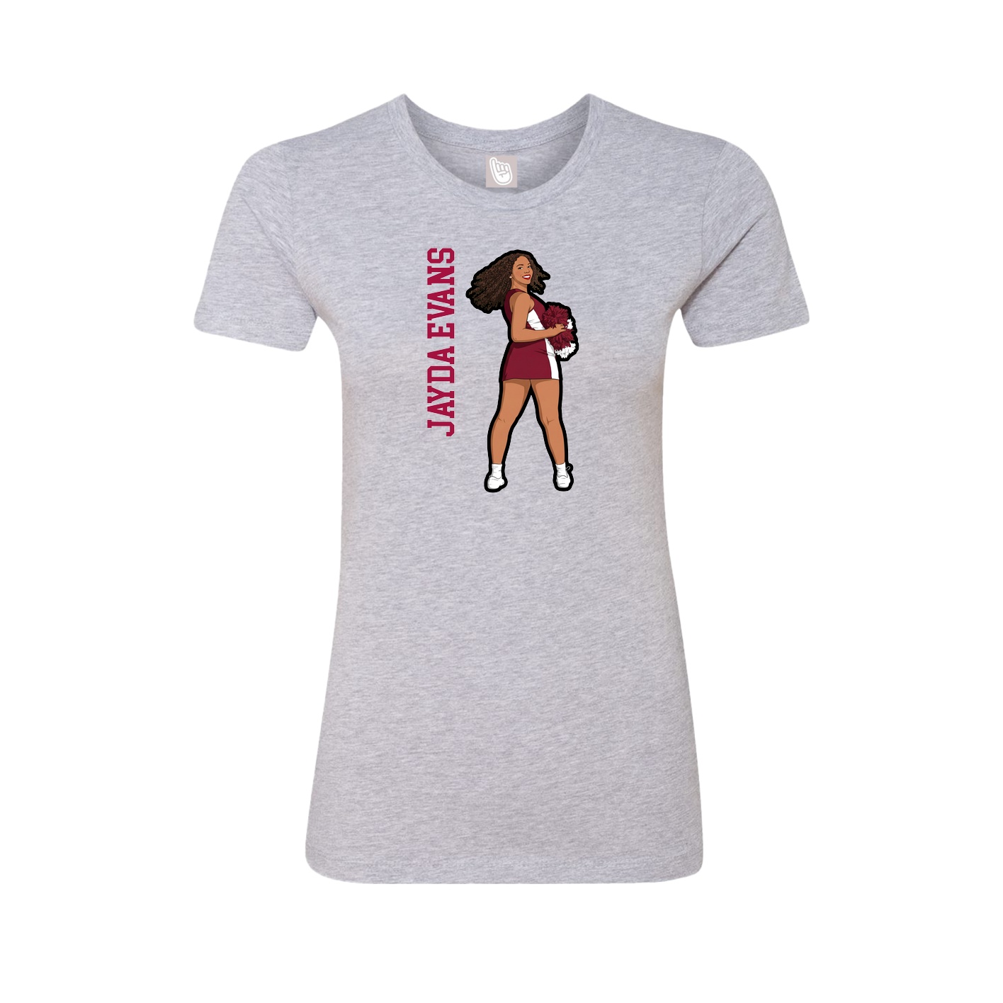 Womens Tee — Name Vertical in Grey