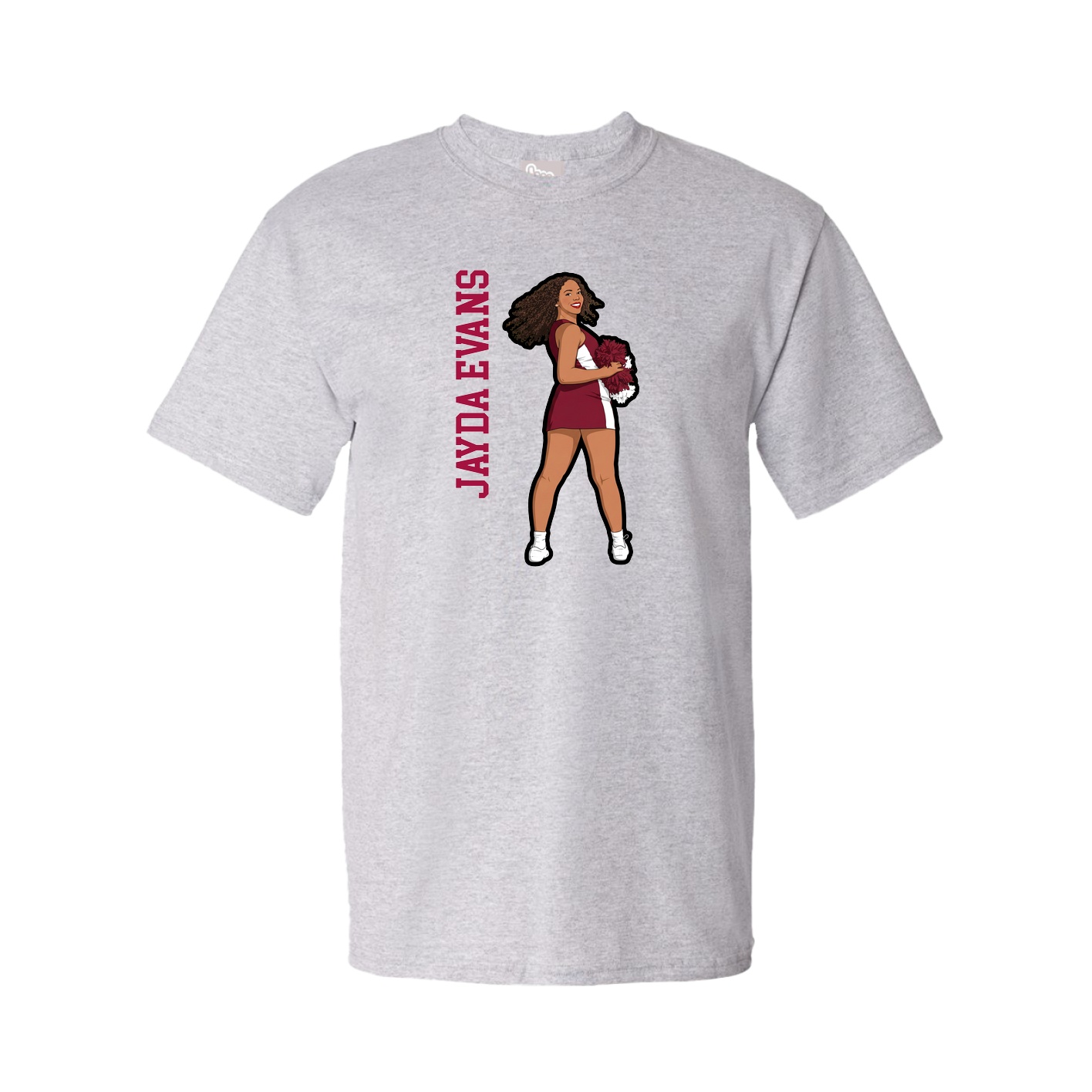 Youth Tee — Name Vertical in Grey