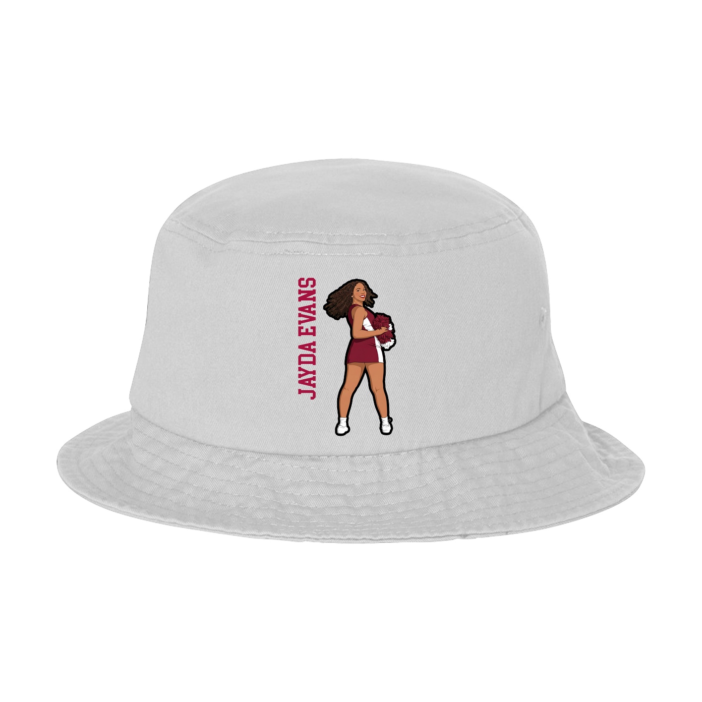 Bucket Cap — Name Vertical in White