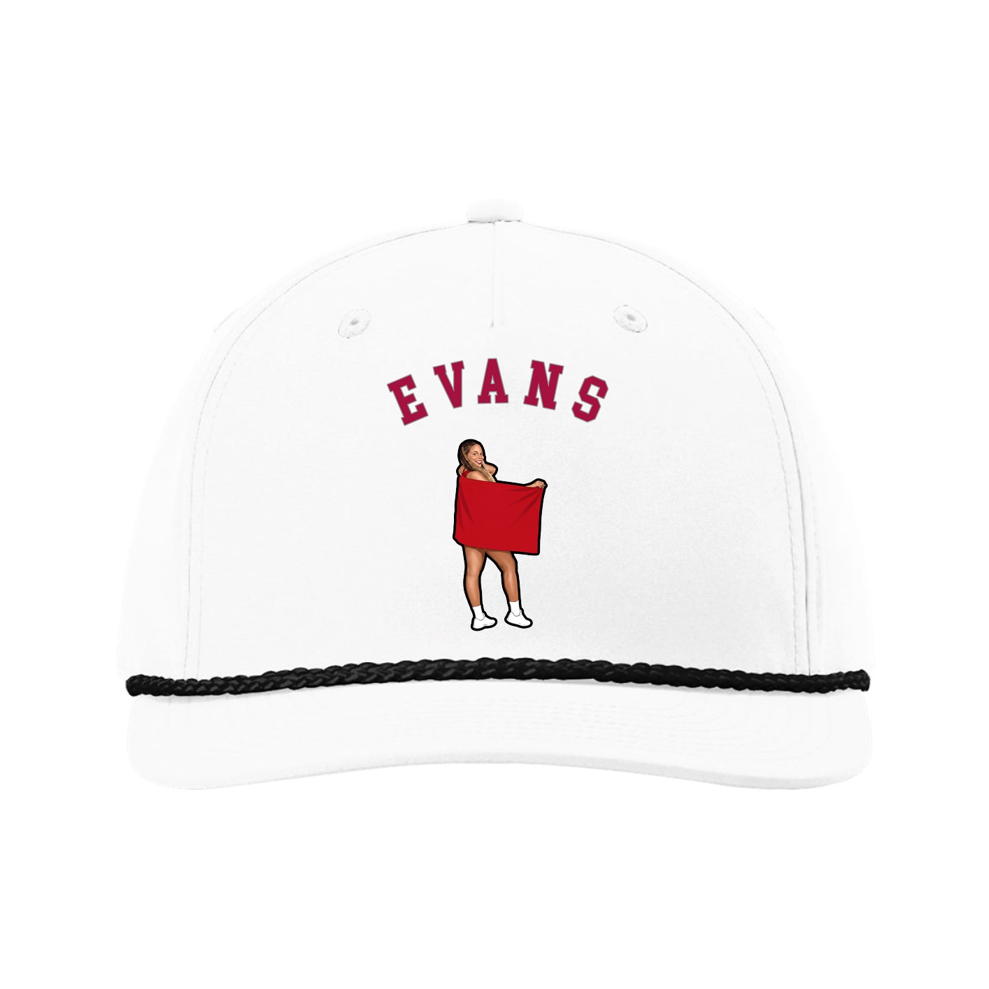 Five-Panel Classic Rope Cap — Shirsey Arch in White