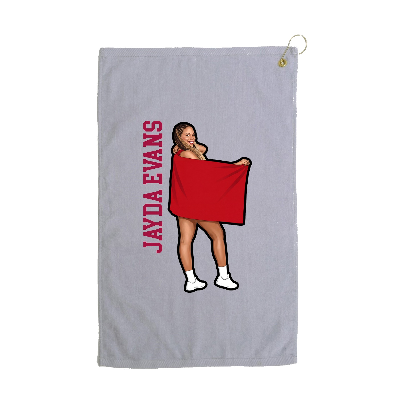 Golf Towel — Name Vertical in Grey