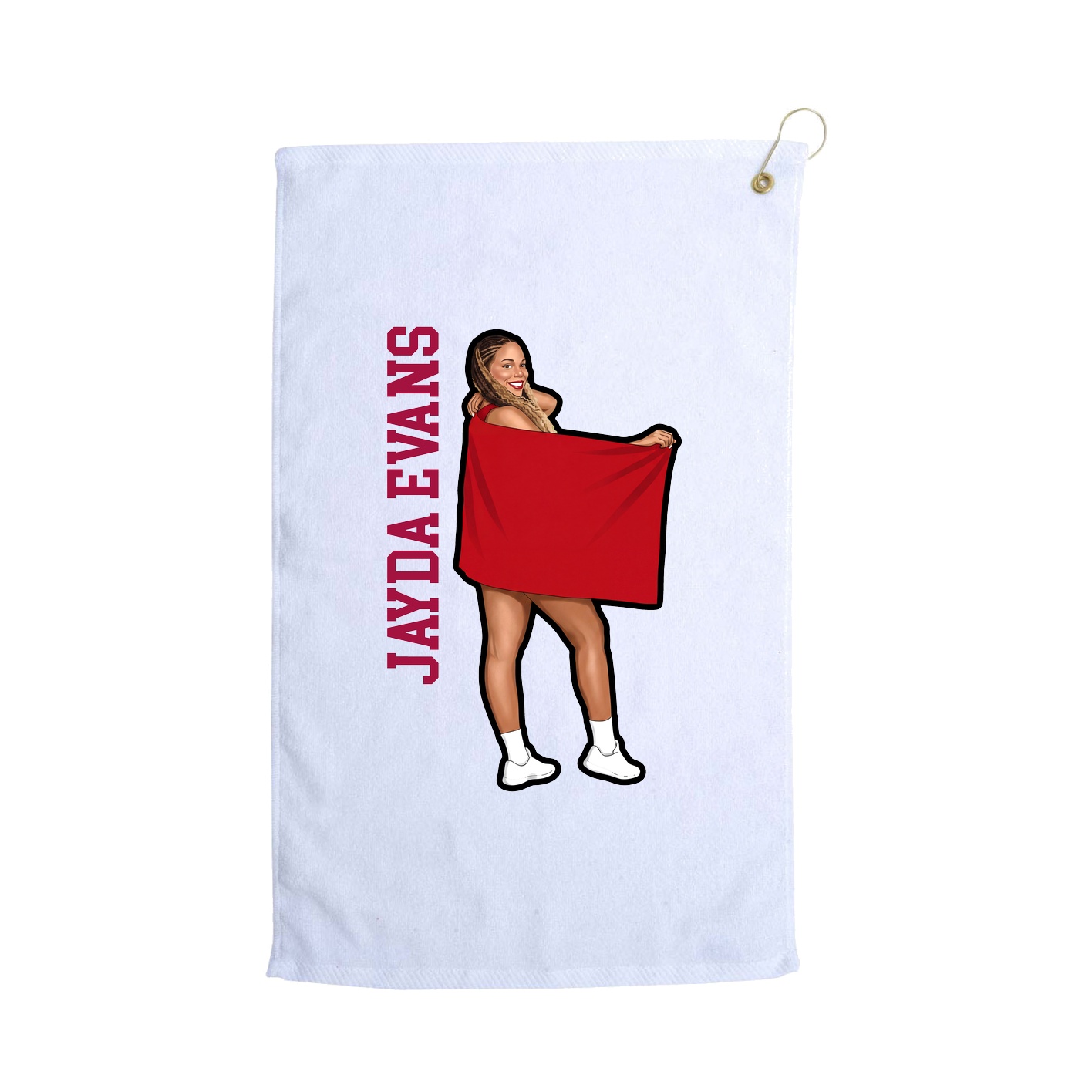 Golf Towel — Name Vertical in White