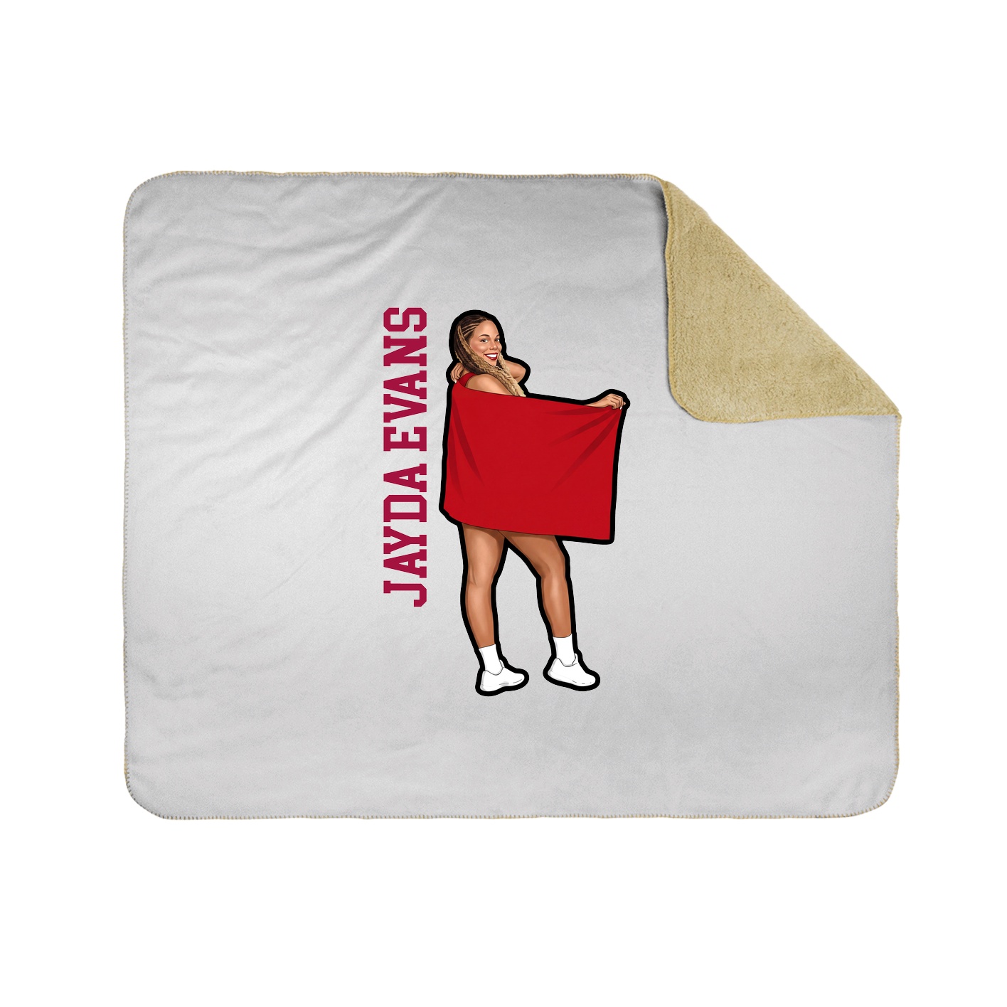 Throw Blanket — Name Vertical in White