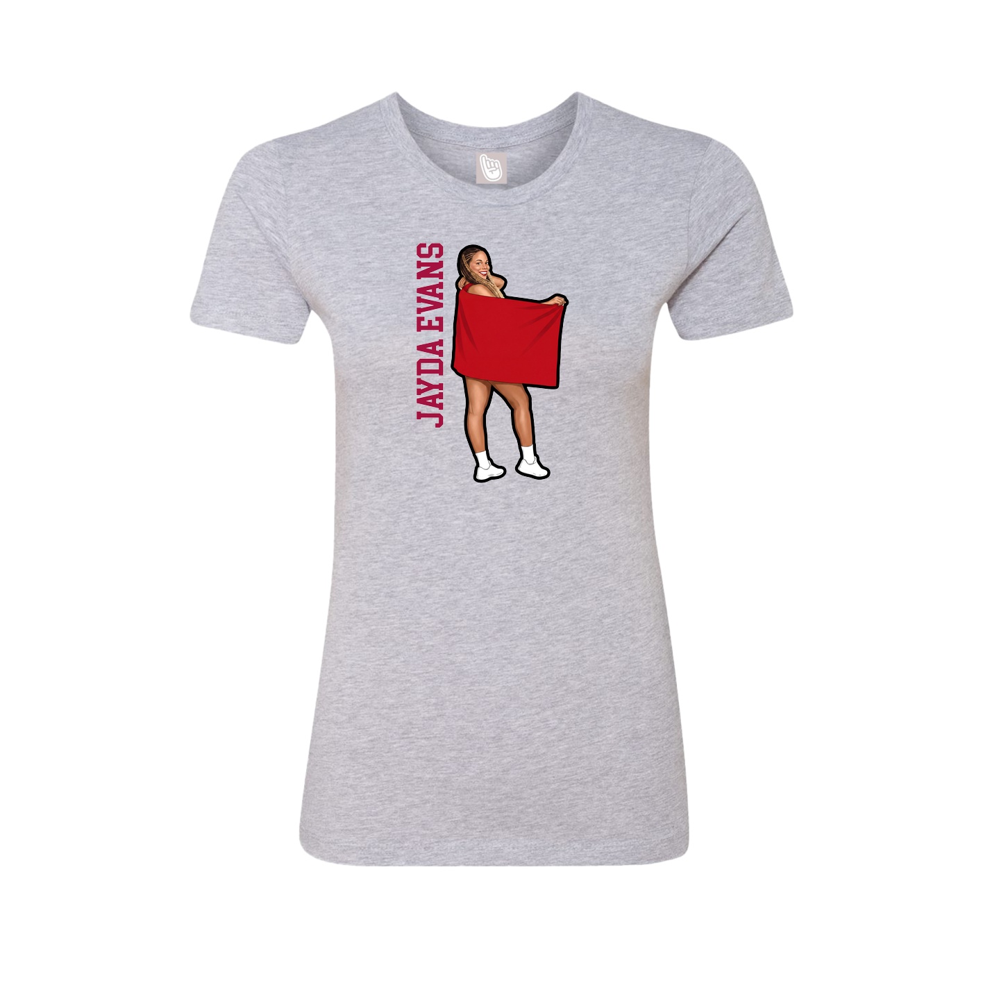 Womens Tee — Name Vertical in Grey