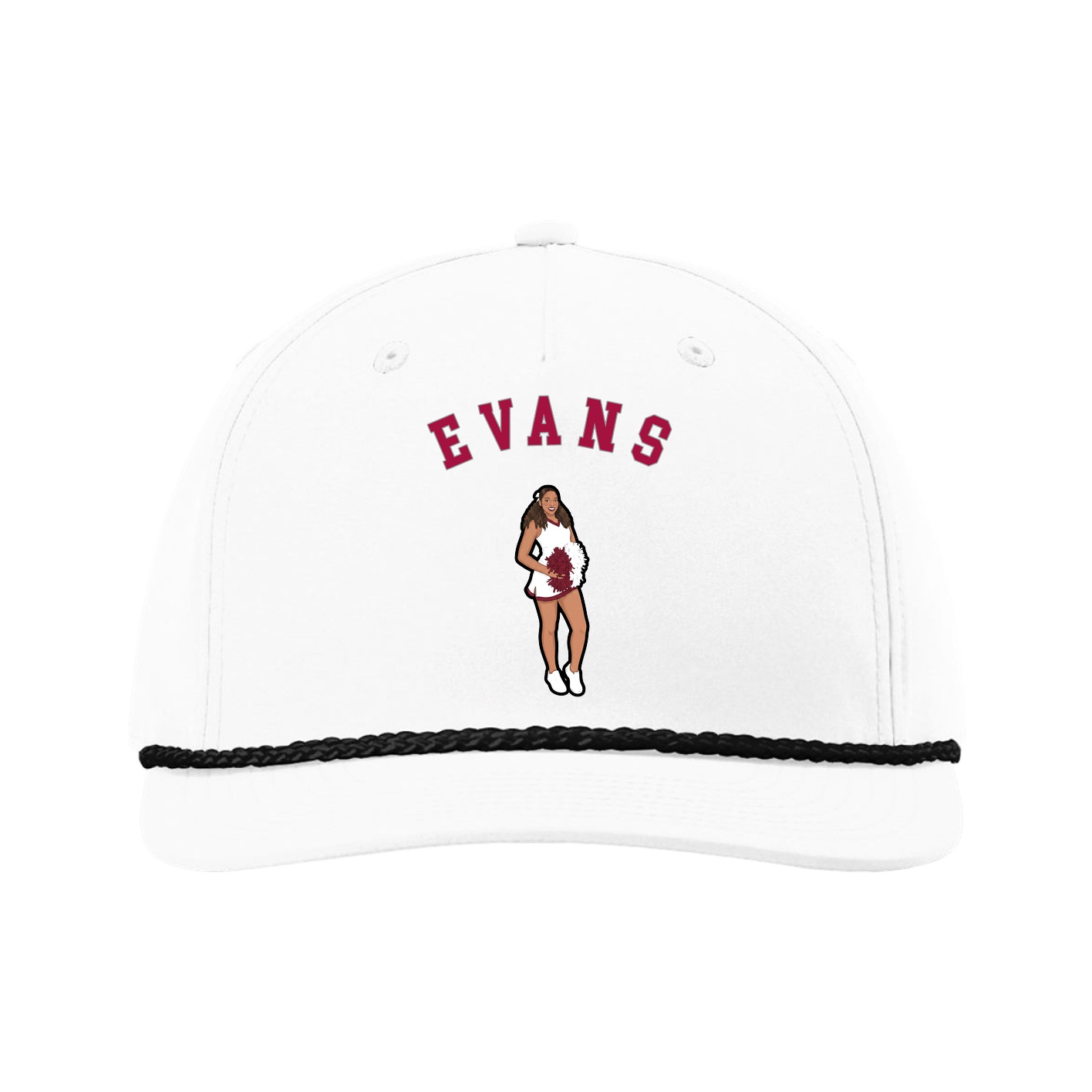 Five-Panel Classic Rope Cap — Shirsey Arch in White