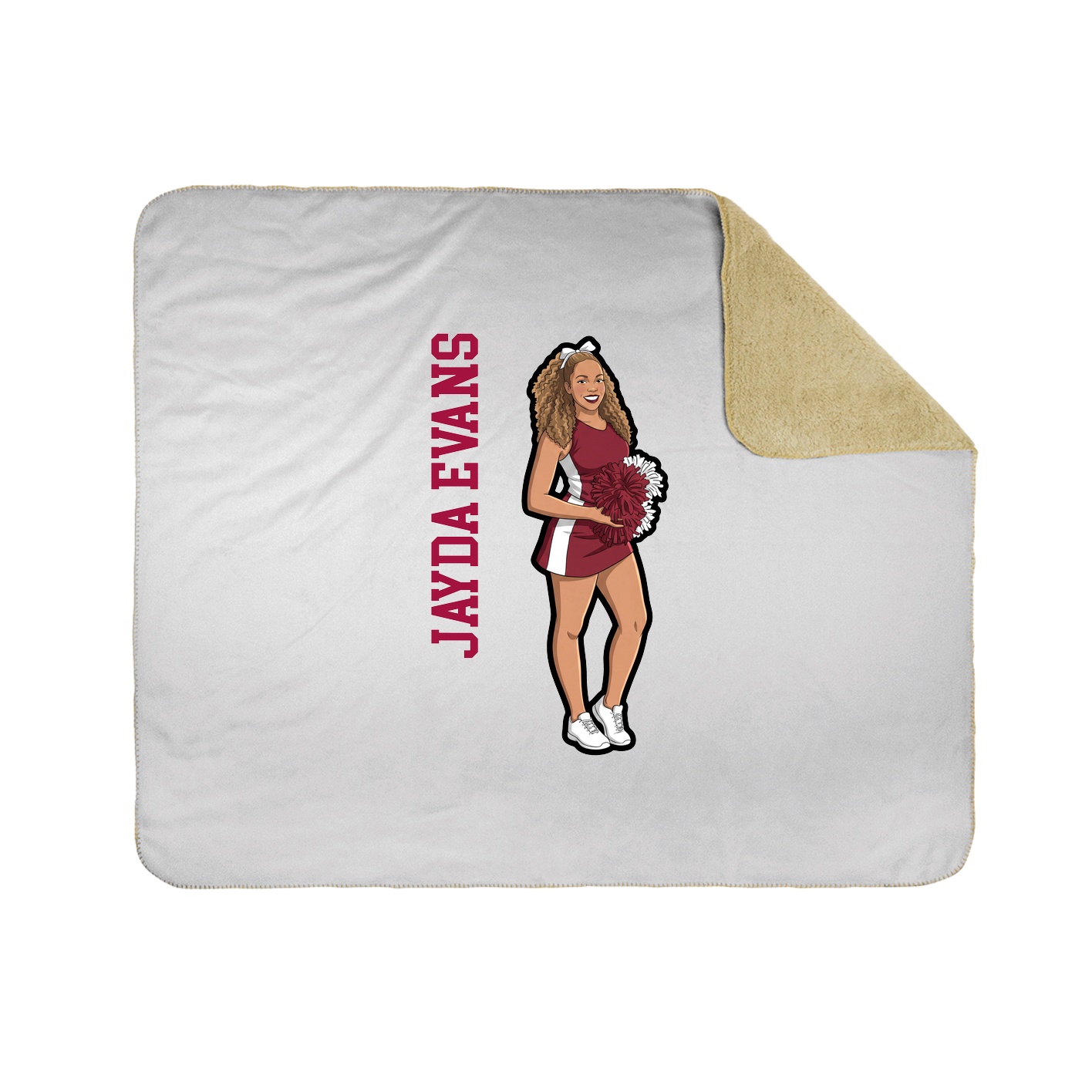 Throw Blanket — Name Vertical in White