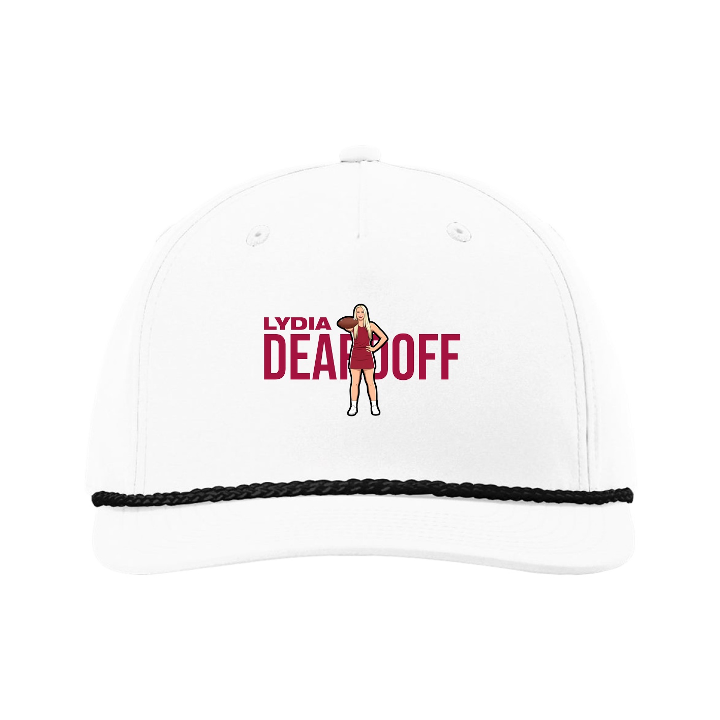 Five-Panel Classic Rope Cap — Player Name in White