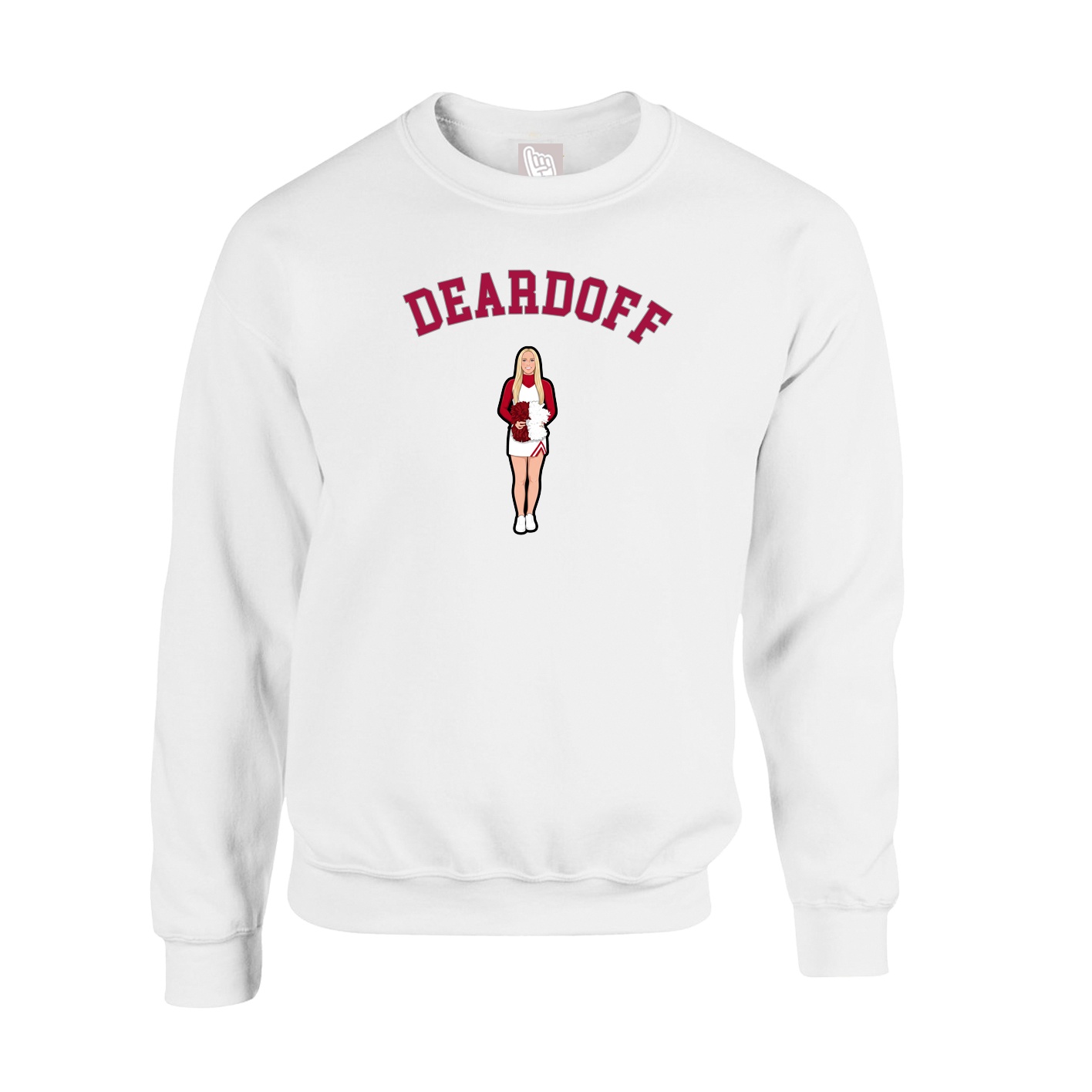 Fleece Crew — Shirsey Arch in White