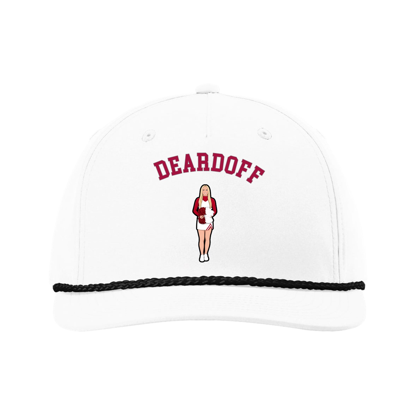 Five-Panel Classic Rope Cap — Shirsey Arch in White
