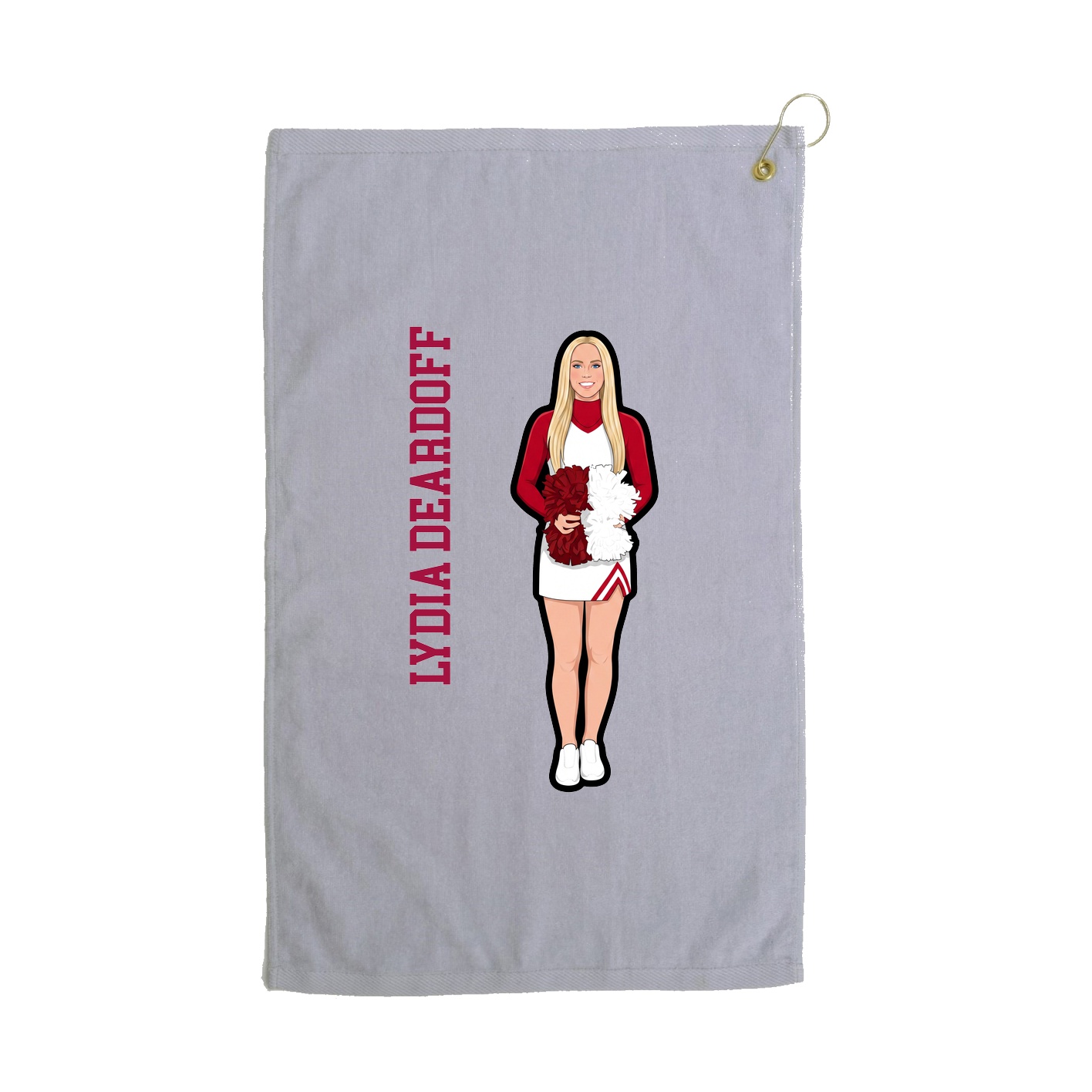 Golf Towel — Name Vertical in Grey
