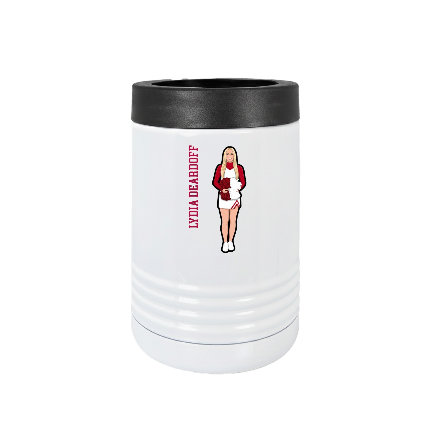Beverage Holder — Name Vertical in White