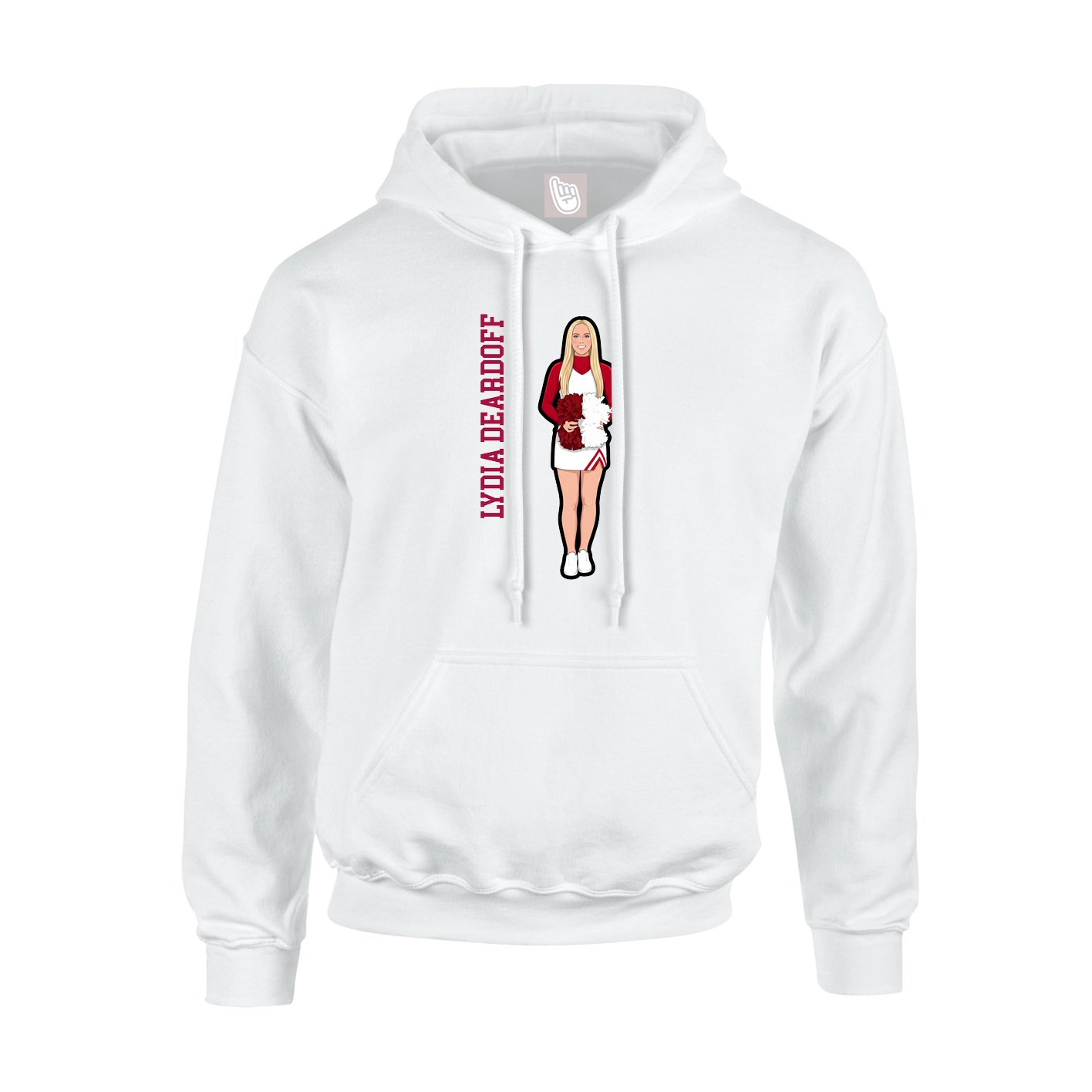 Hoodie — Name Vertical in White