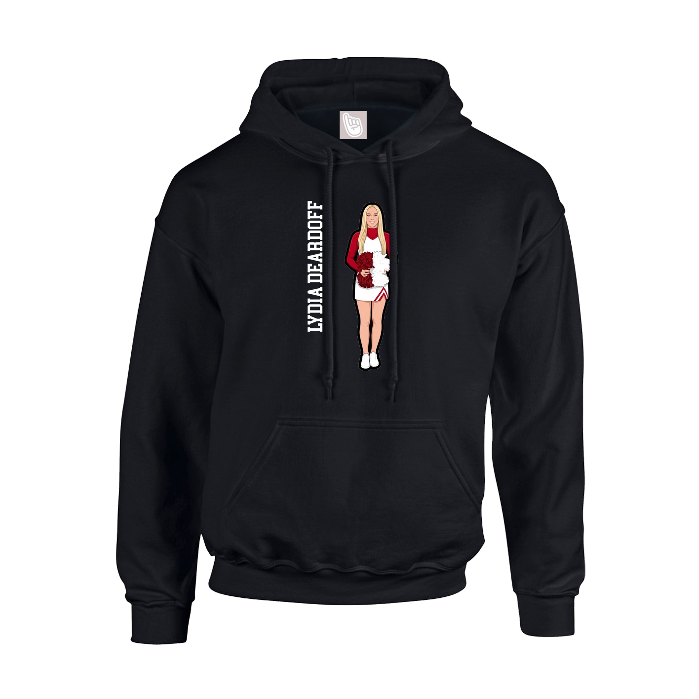 Youth Hoodie — Name Vertical in Black