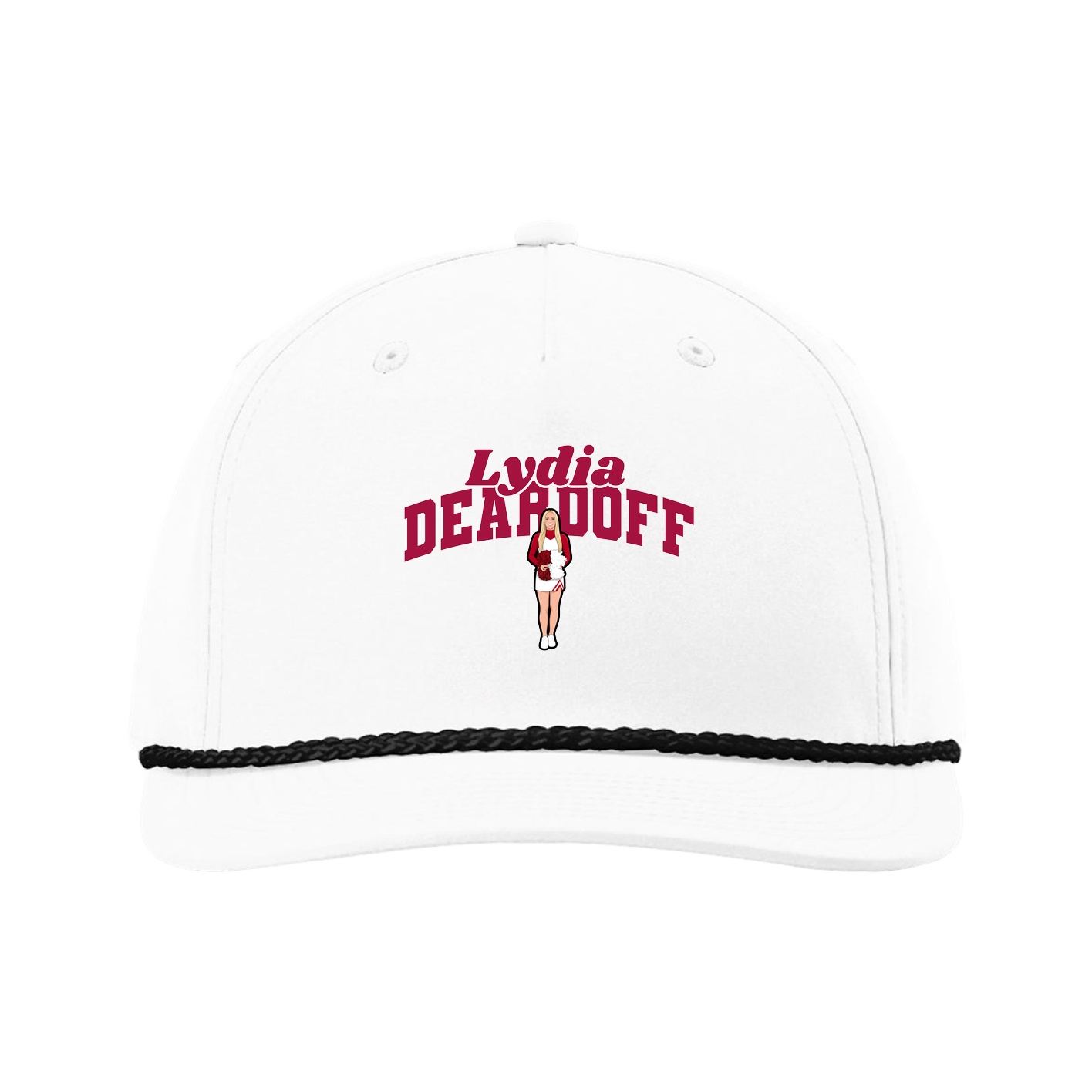Five-Panel Classic Rope Cap — Signature Arch in White