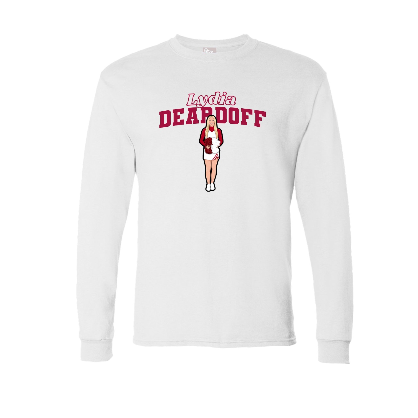 Long Sleeve Tee — Name Arch in White