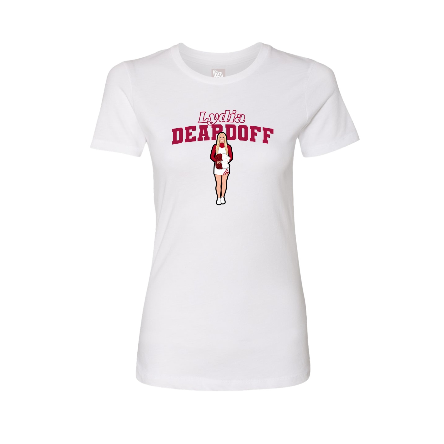 Fitted Women's Tee — Name Arch in White