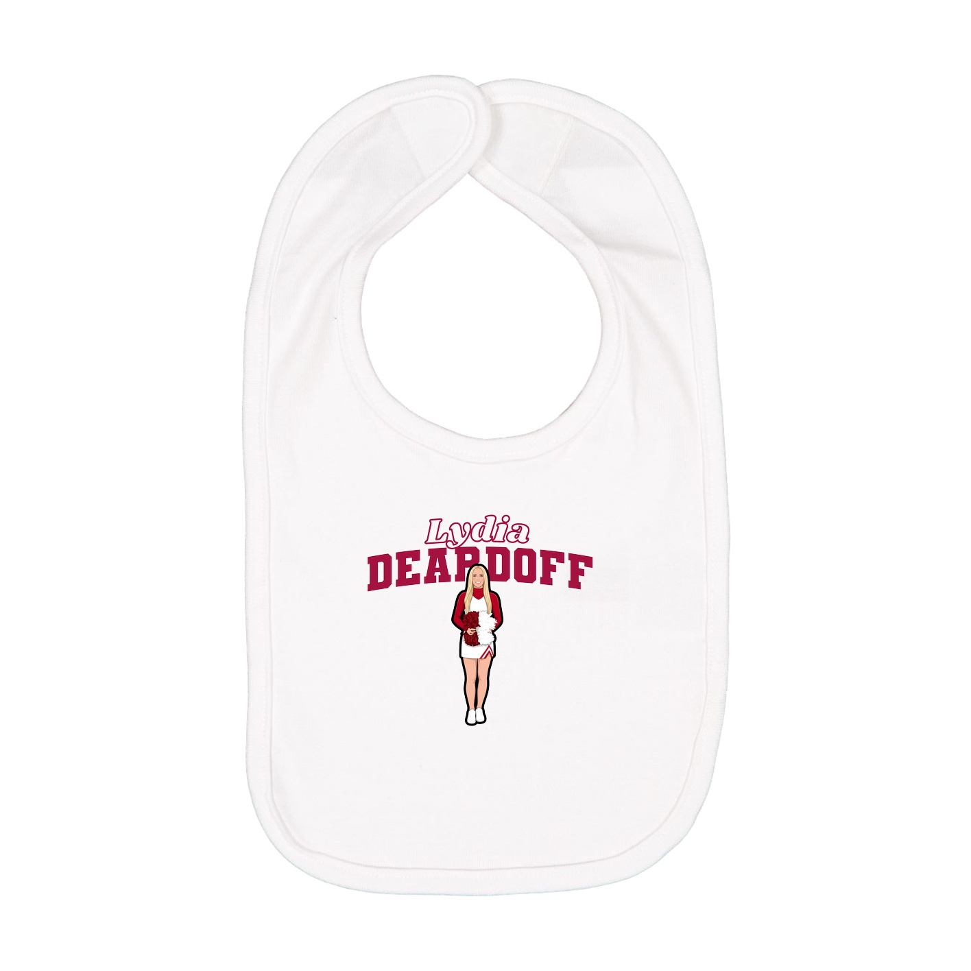 Infant Bib — Name Arch in White