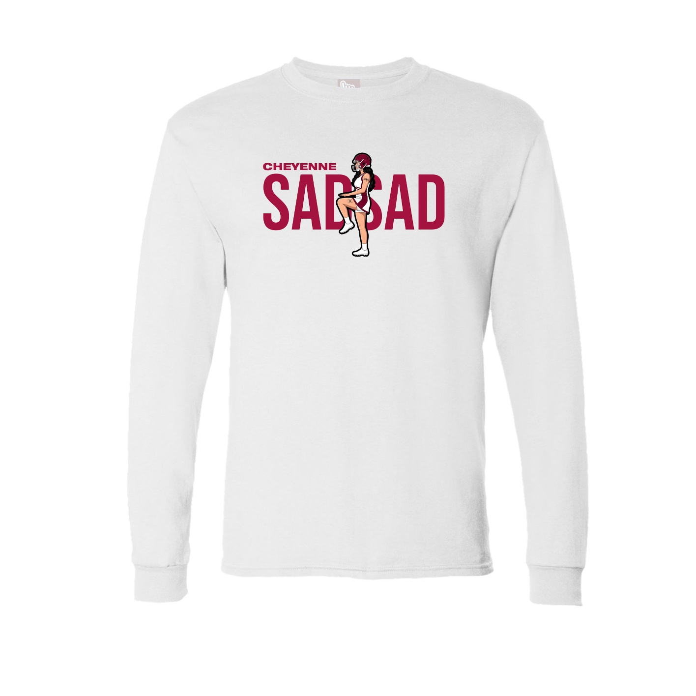 Long Sleeve Tee — Player Name in White
