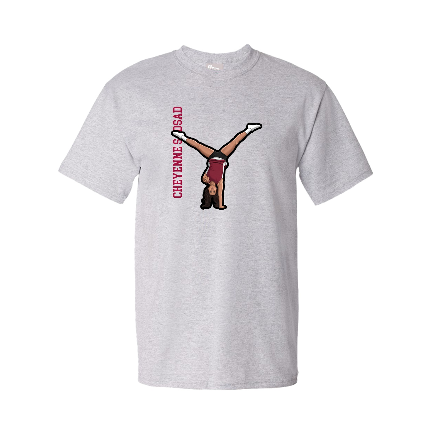 Youth Tee — Name Vertical in Grey