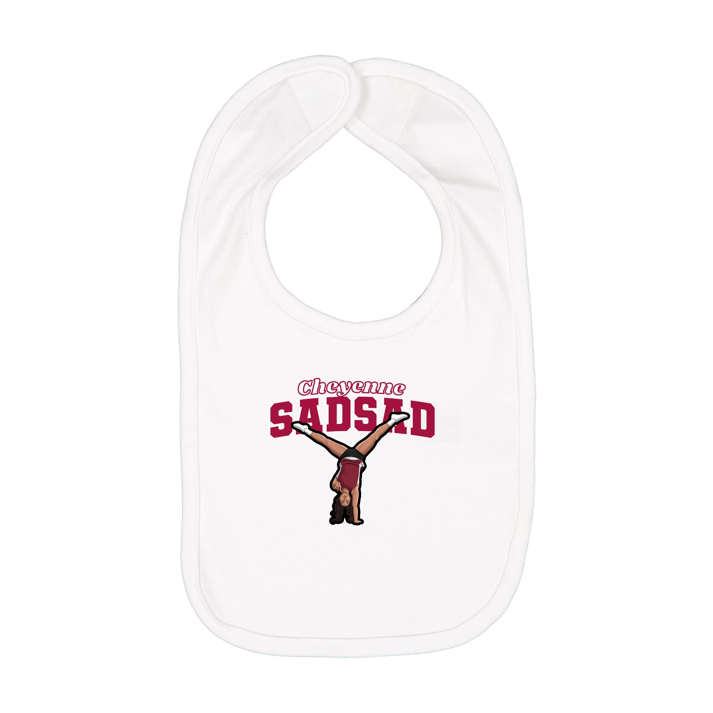 Infant Bib — Name Arch in White