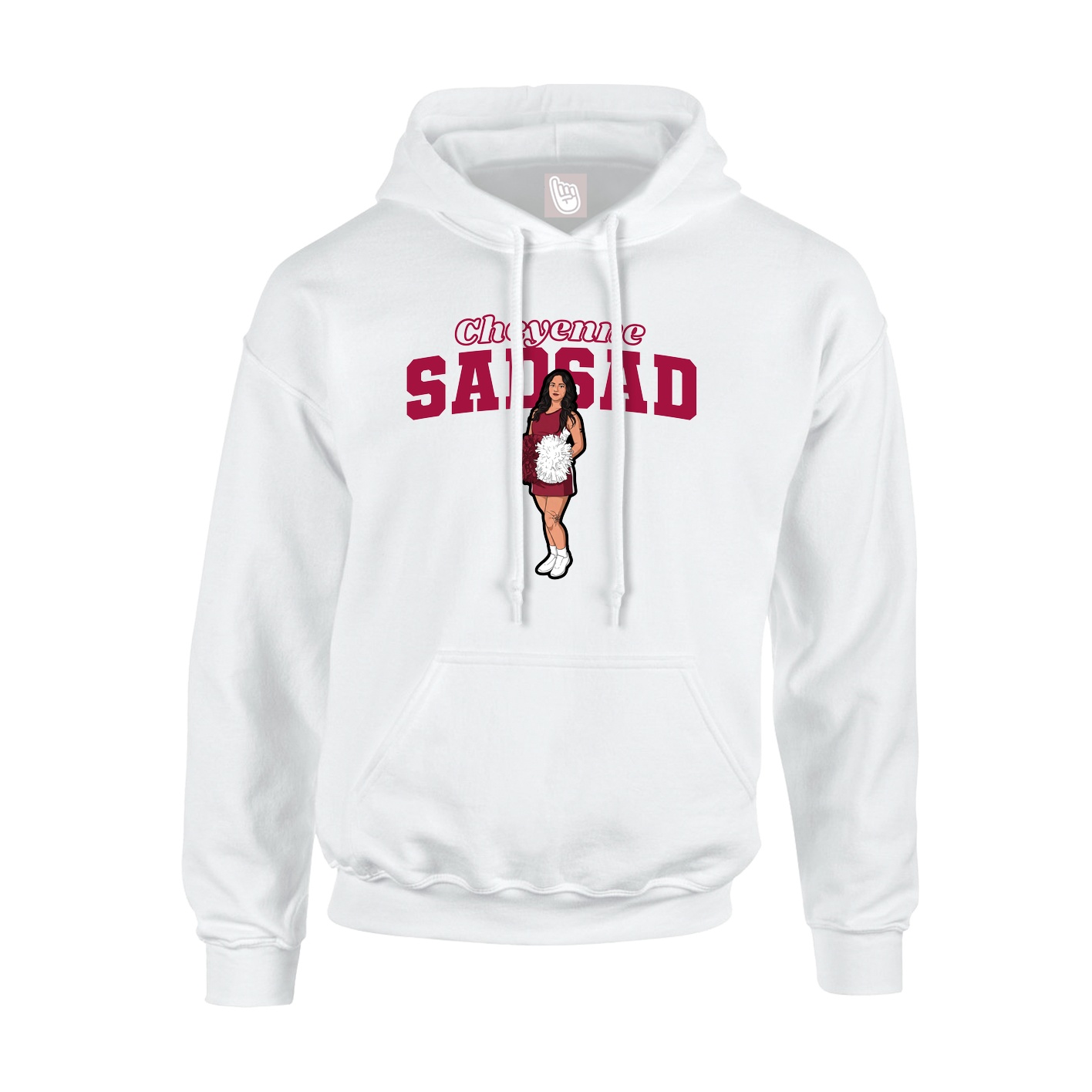 Youth Hoodie — Name Arch in White